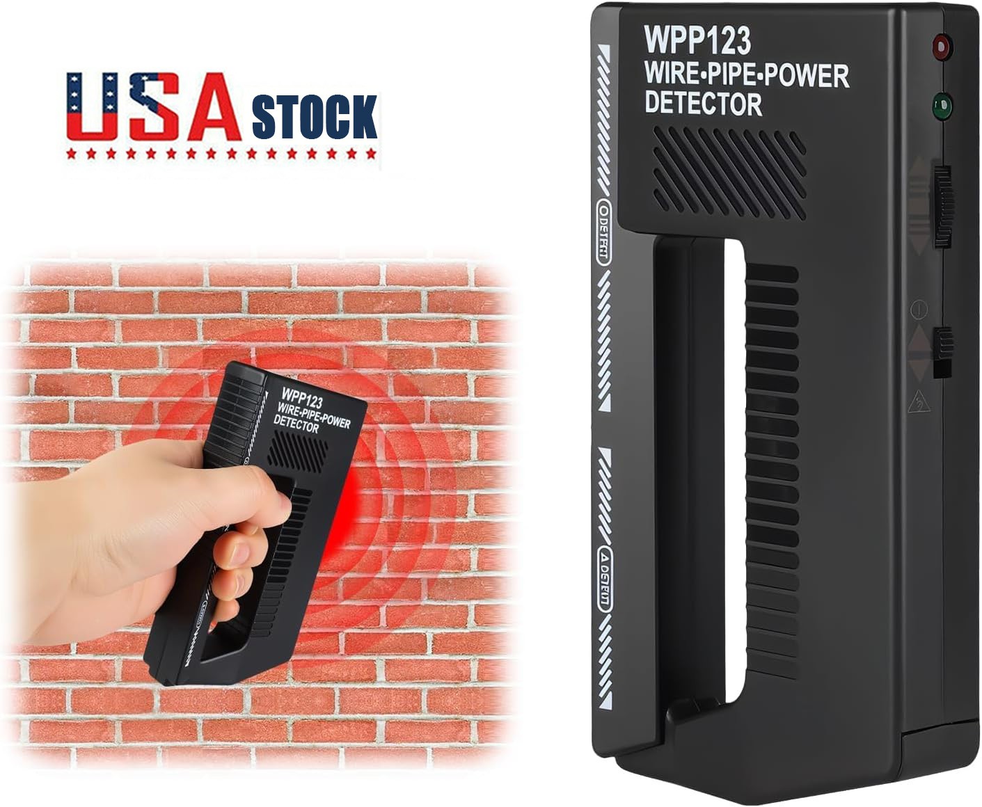 Handheld Wpp123 Wire Pipe Power Detector, Wall Scanner Metal Detector Adjustable