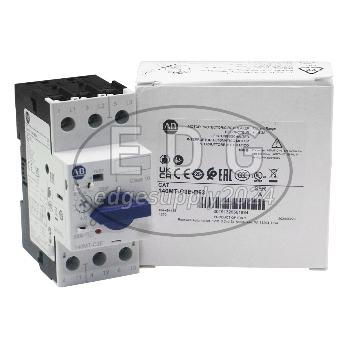 Allen Bradley 140MT-C3E-B63 C Frame, 4 – 6.3A,Motor Protection Circuit Breaker
