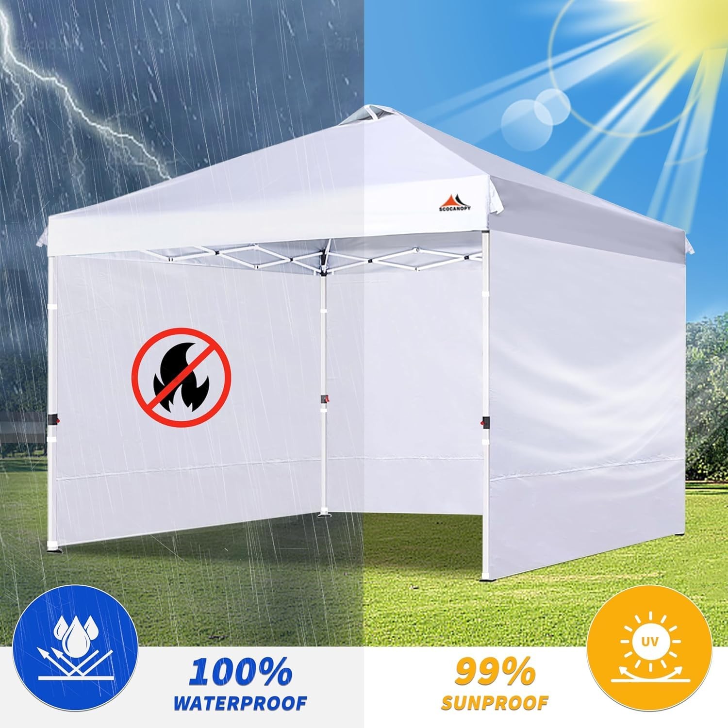 Scocanopy Sidewall For 8X8 Pop Up Canopy Frame 3 Pack Sunwall Onlyblack