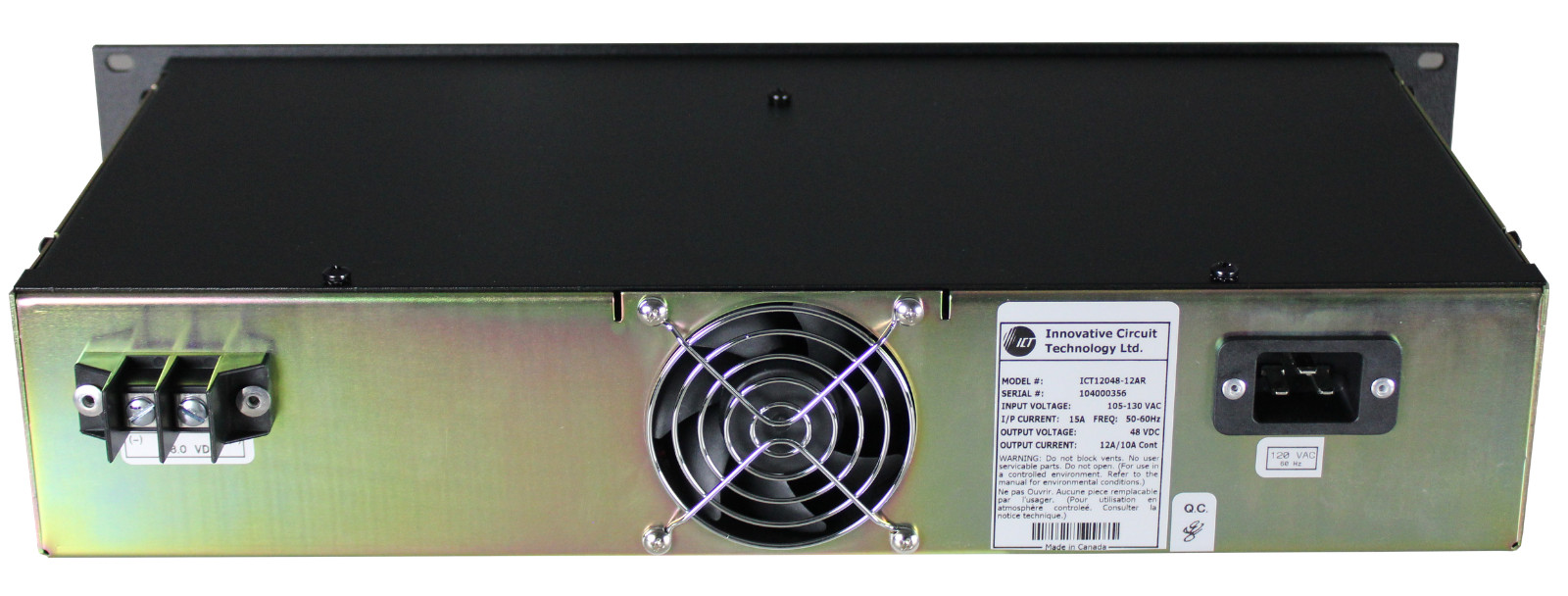 ICT Communications -48 DC / 12 Amp Power Supply ICT12048-12AR