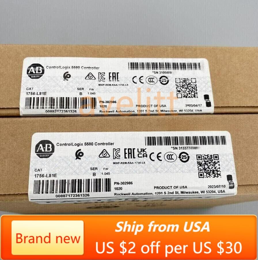 Allen-Bradley 1756-L81E SER B ControlLogix 5580 Controller NEW Factory Sealed #