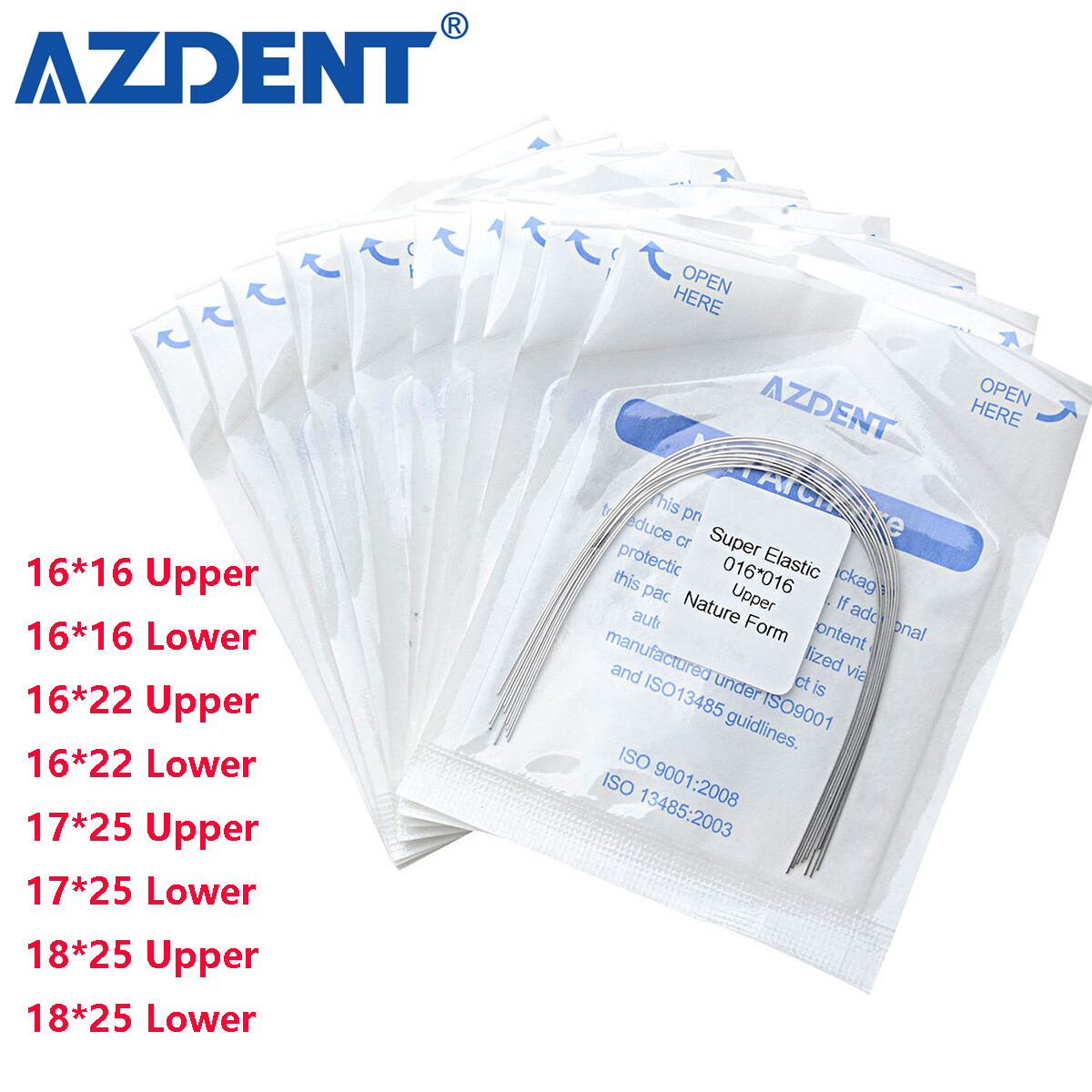 AZDENT Dental Orthodontic Super Elastic Niti Arch Wire Rectangular Natural Form