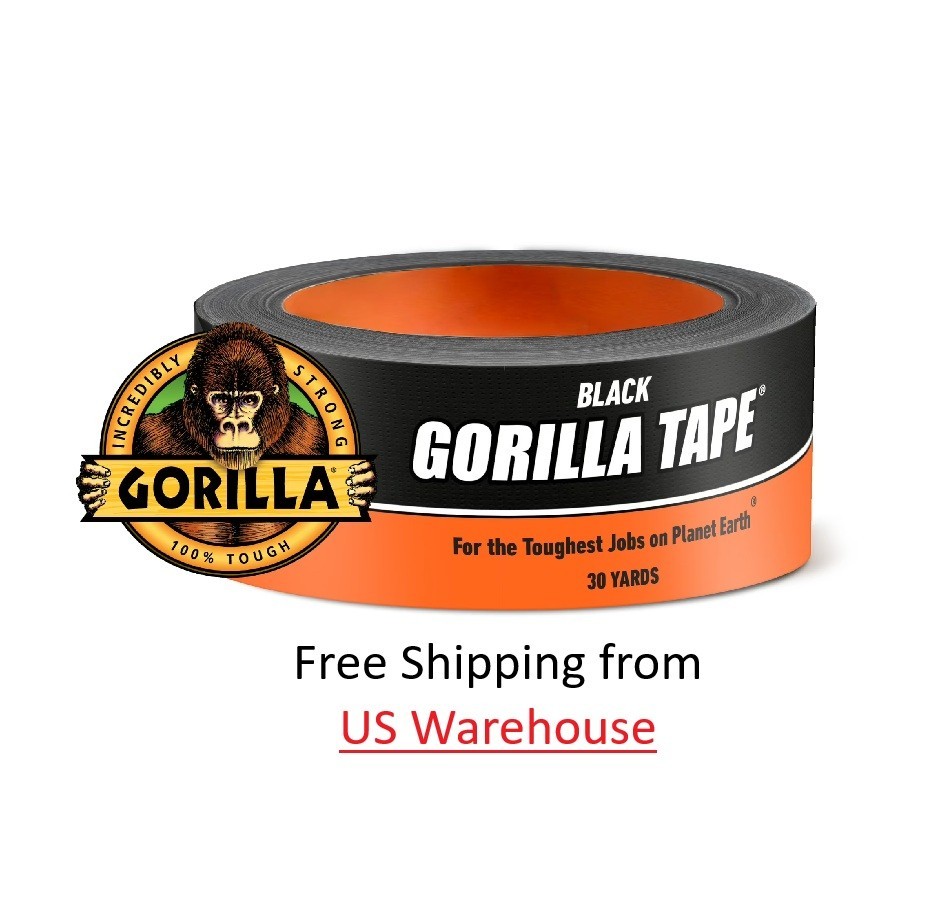 Gorilla 30 Yard Black Tough Duct Tape Single Roll, Pack of 1
