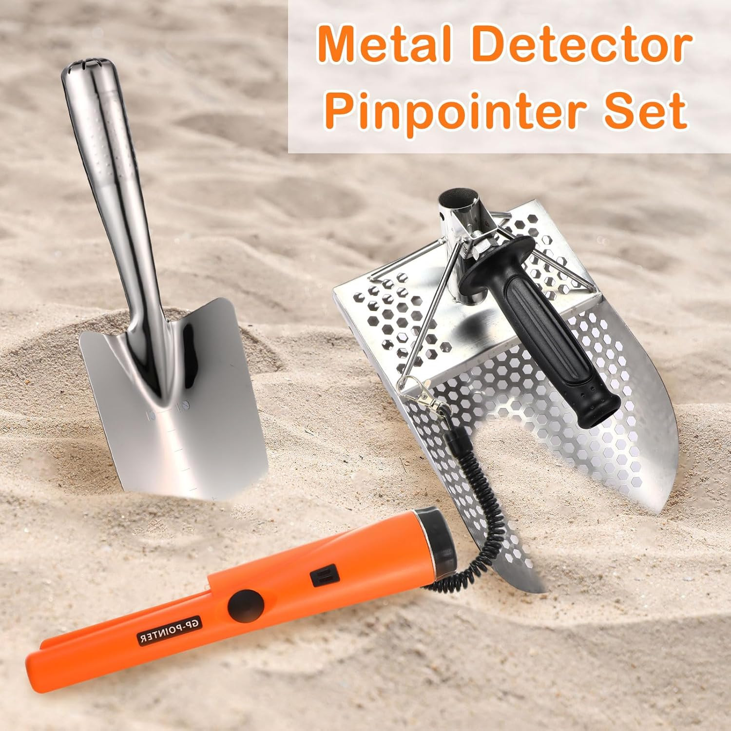 Metal Detector Kit Accessories Include Metal Detector Pinpointer, Sand Sifter Sc