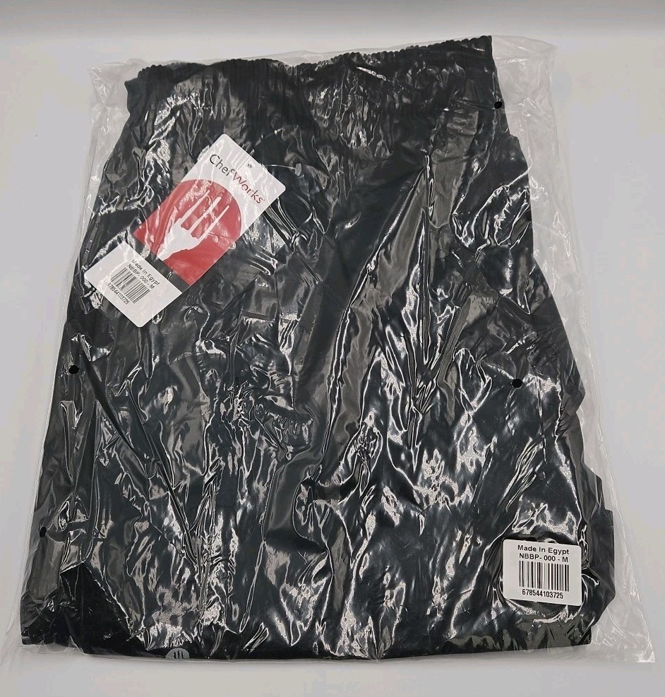 Chef Works – NBBP-000-M – Essential Baggy Chef Pants – Black – Size M