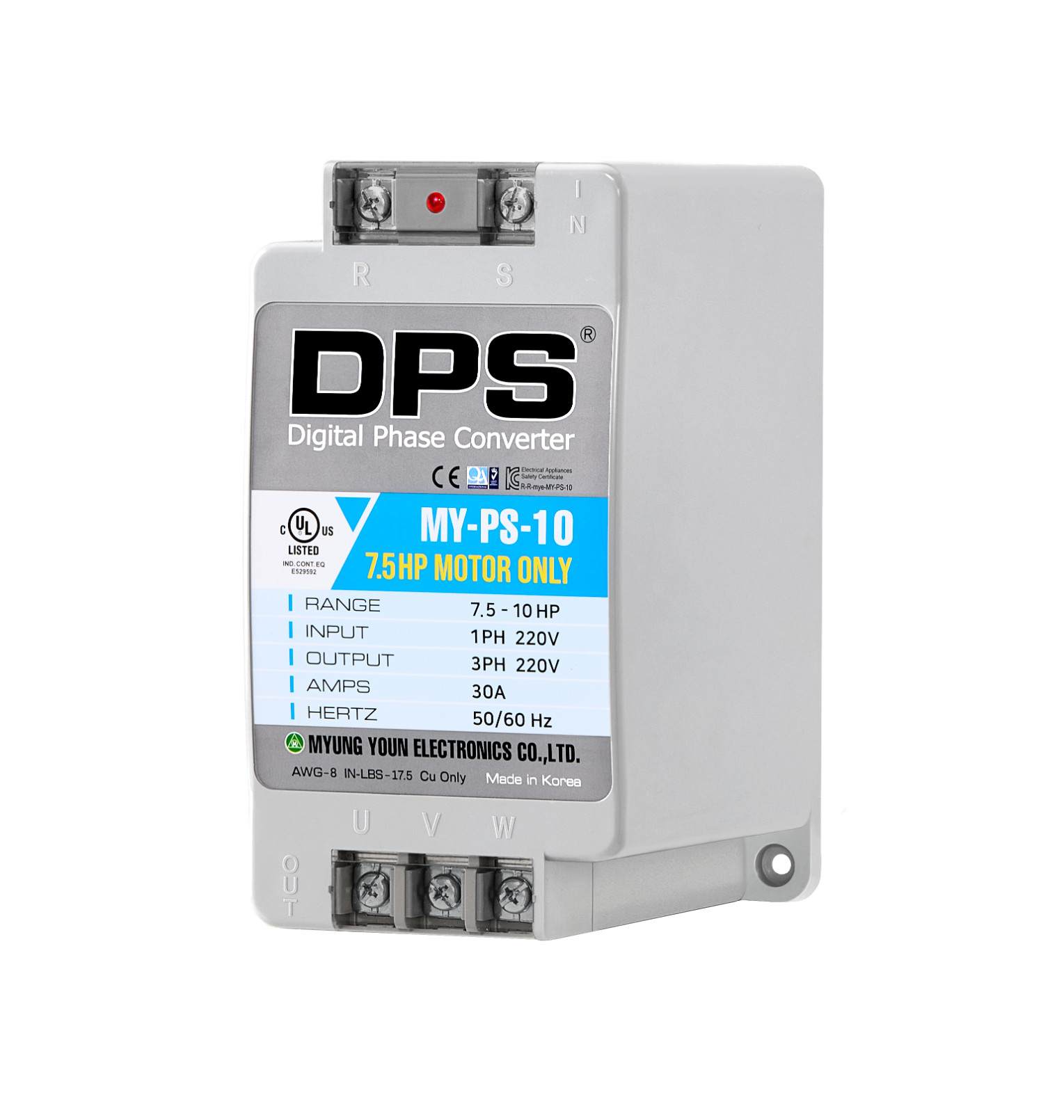1 Phase to 3 Phase Converter, Must be only used on 7.5HP(5.5kW) 23Amps 200V-240V