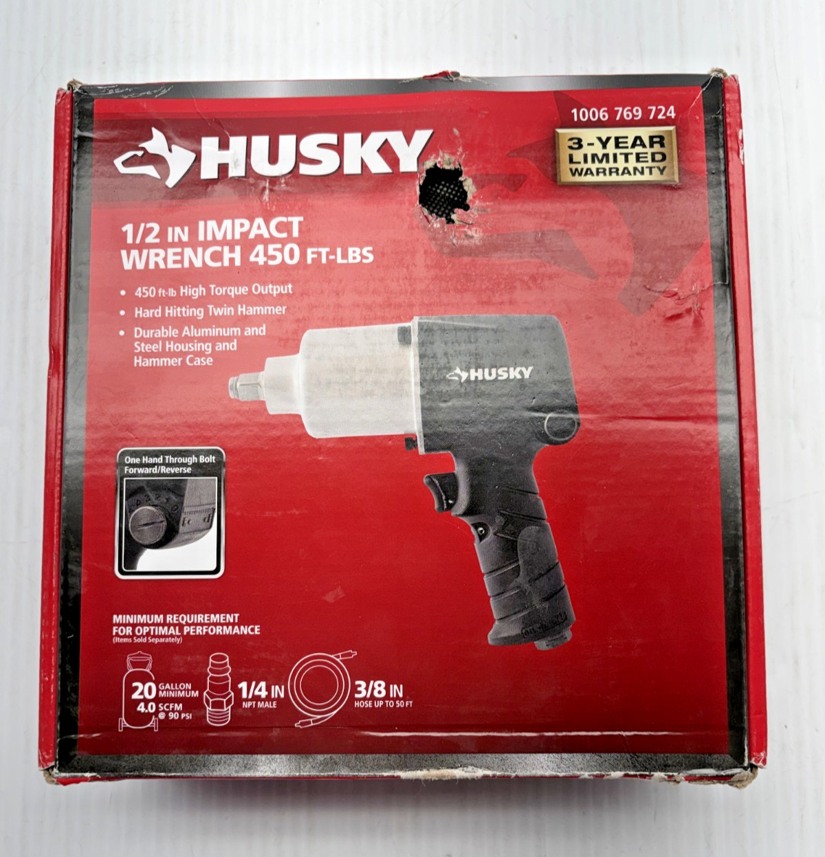 Husky 1/2 in Impact Wrench 450 Ft-LBS 1006 769 724