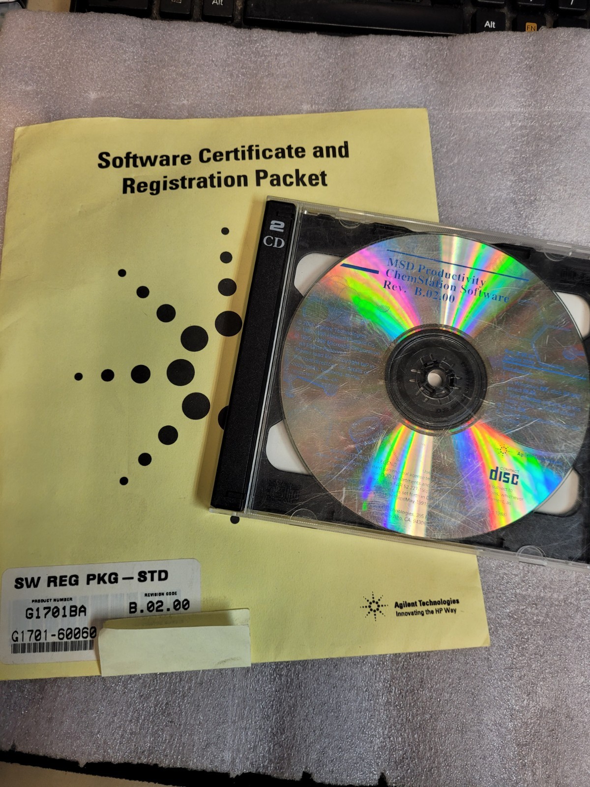 Agilent HP GC/MSD Productivity Chemstation Software G1701BA B.02.00 G1701-60060