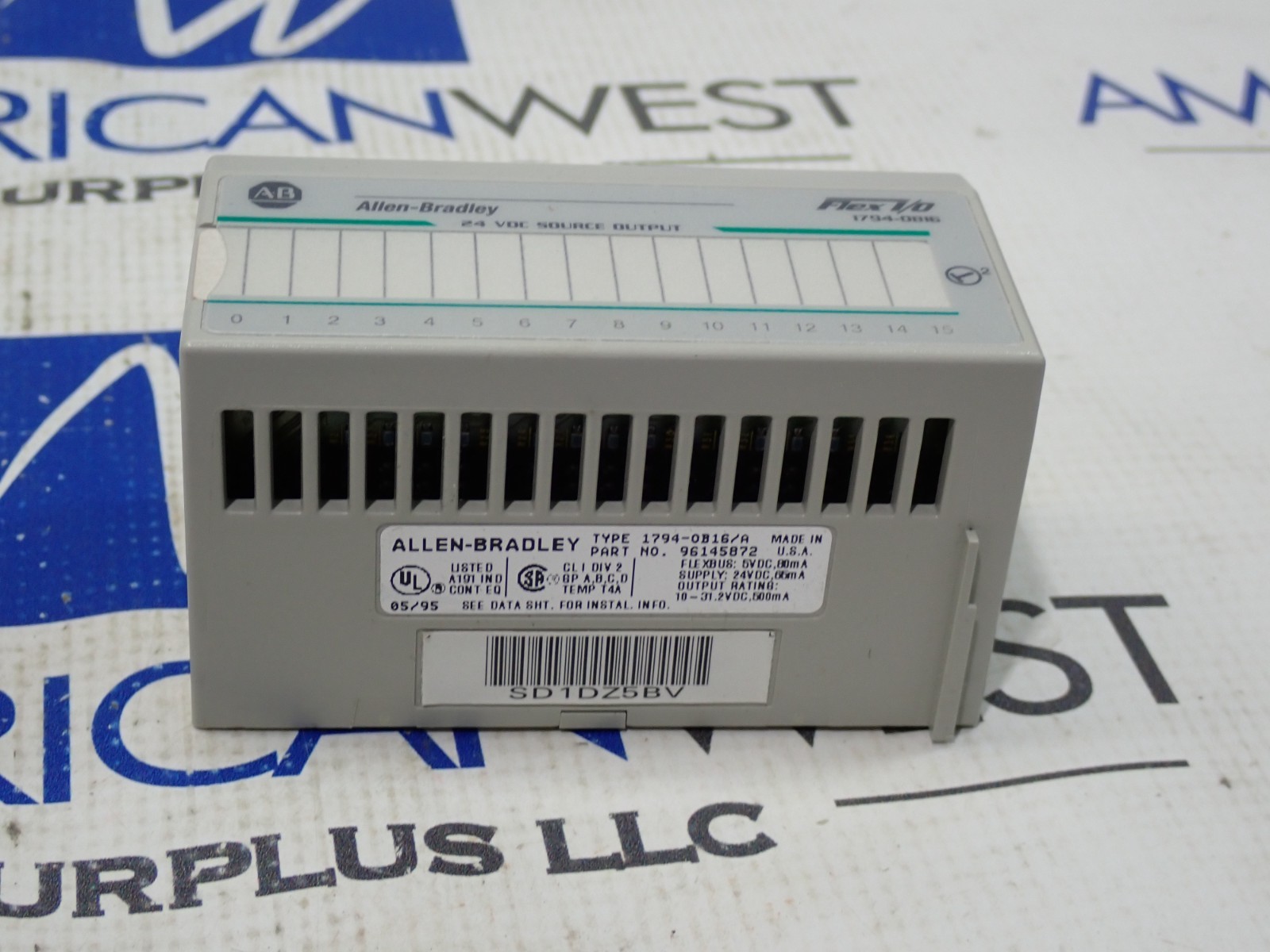 New Allen Bradley 1794-OB16 Ser A 24VDC Flex I/O Output Module