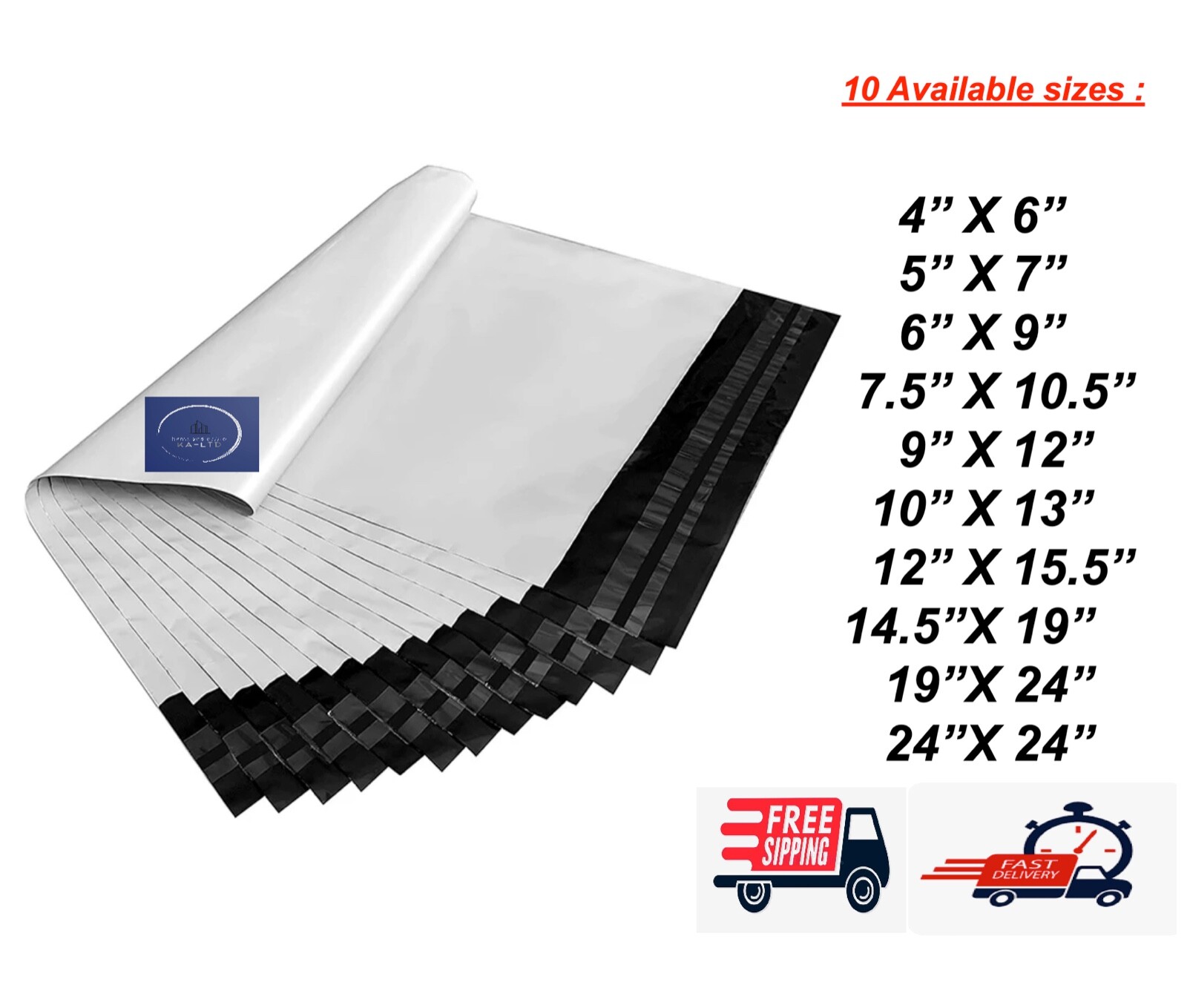 Poly Mailers Plastic Shipping Envelopes Self Sealing 2.5 MIL Premium Quality