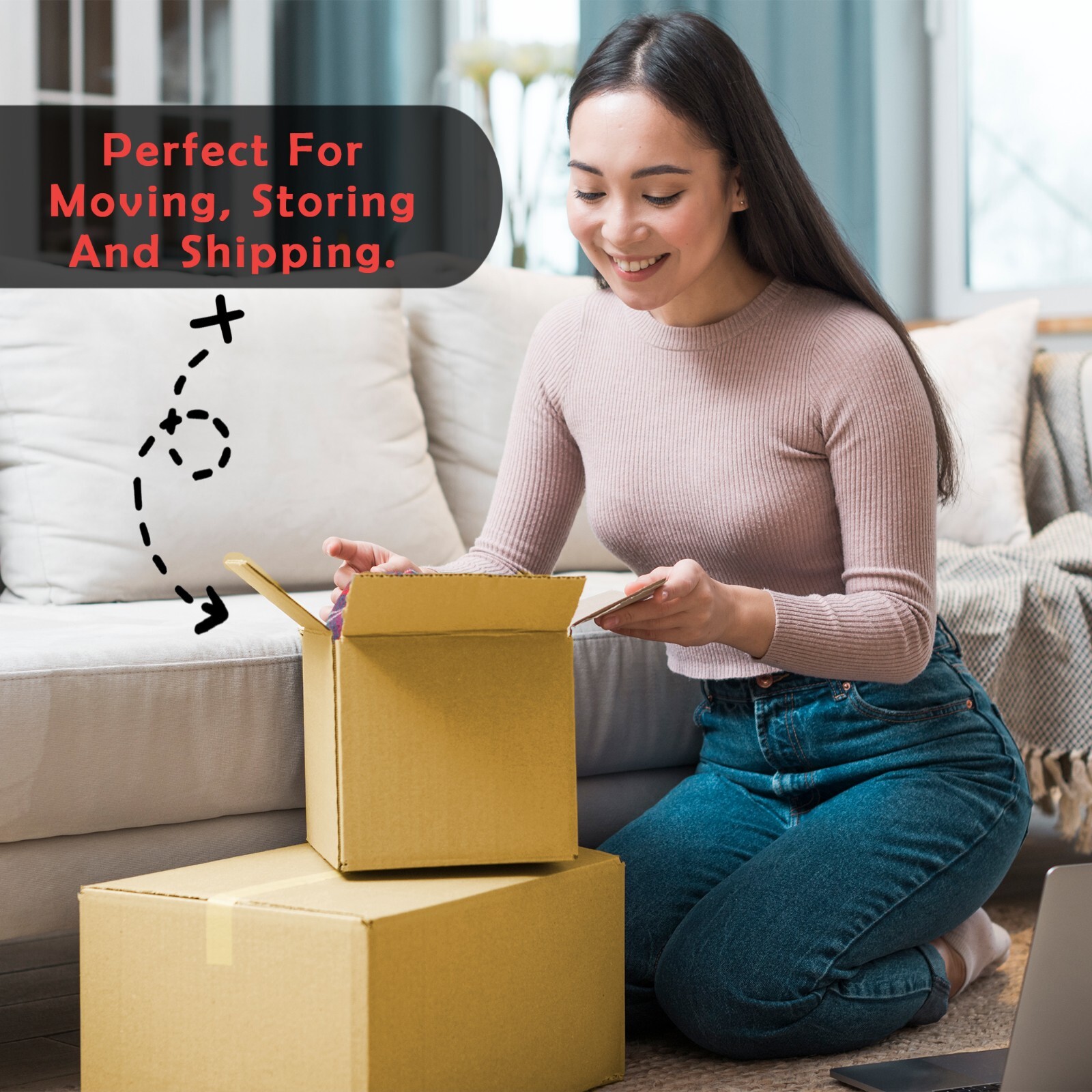 100pcs-8x6x6 Cardboard Paper Boxes Mailing Packing Shipping Box-Economic Grade