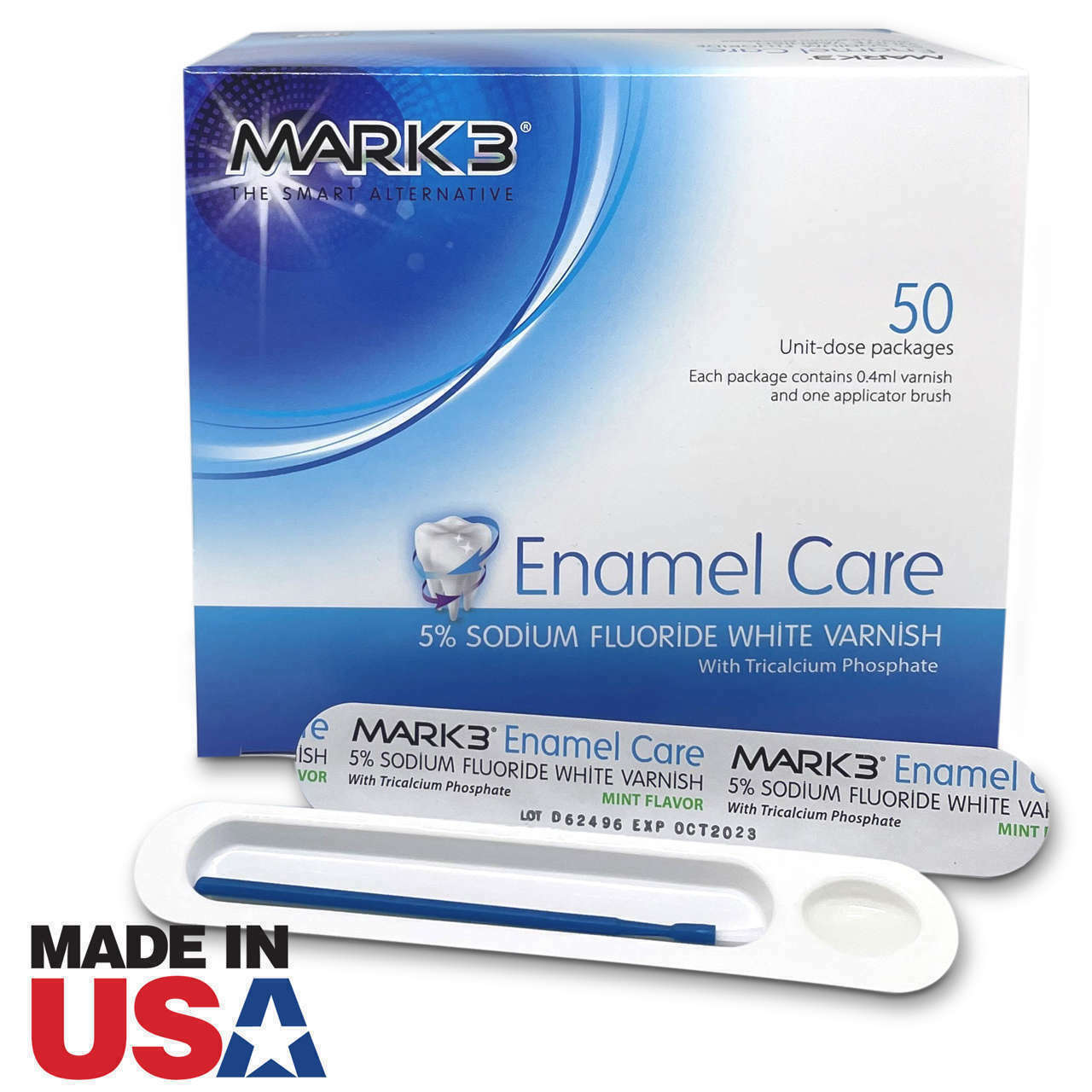 2×5 Pcs (10 Pcs) Enamel Care 5% Sodium Fluoride Varnish STRAWBERRY w/TCP.- MARK3