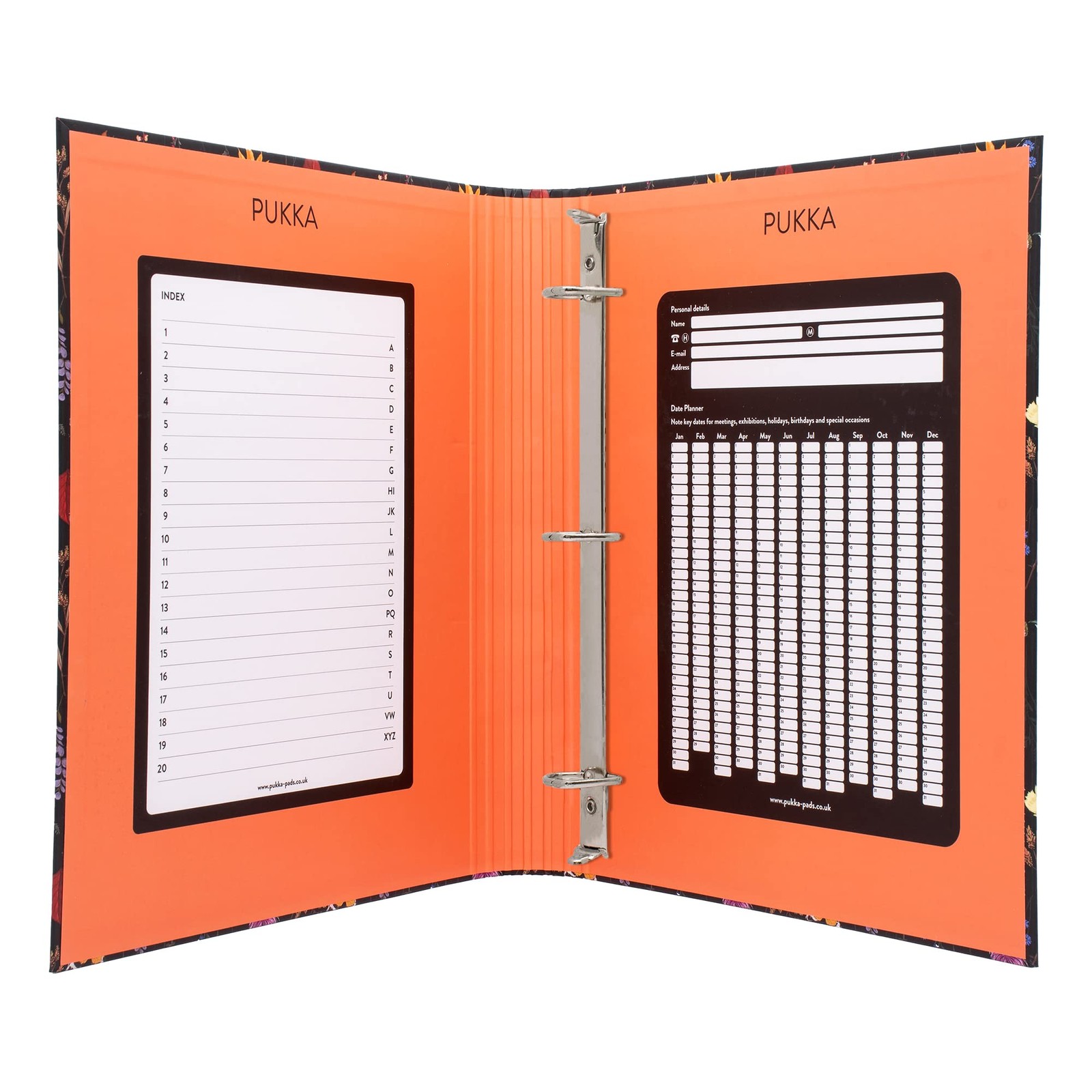 , Bloom A4 Preloaded 3-Ring Binder – Includes Personal Details and Planner Pa…