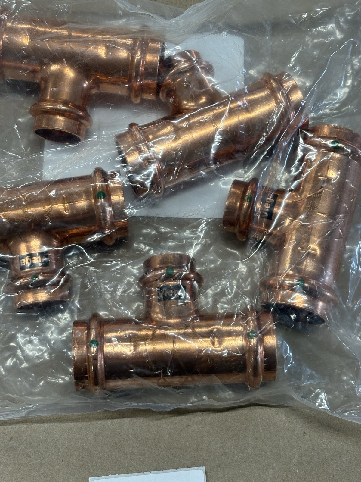 (5 Pack) Viega 77437 ProPress 1″ x 1″ x 3/4″ P1 x P2 xP3 Copper Tee