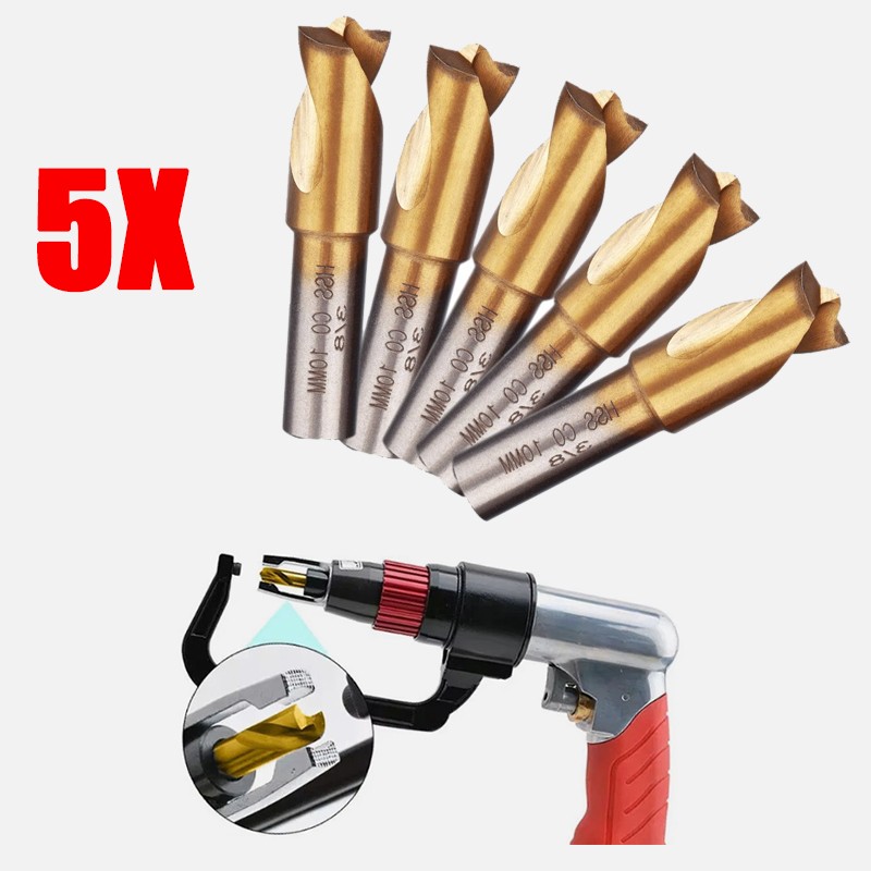 5pcs Spot Weld Drill Bits Set HSS Titanium Coated CO Cobalt Spot Weld Cutter 10m