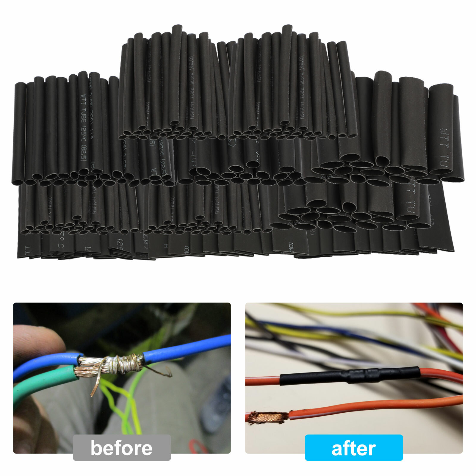 508Pcs Heat Shrink Tubing Insulation Shrinkable Tube 3:1 Wire Cable Sleeve Kit