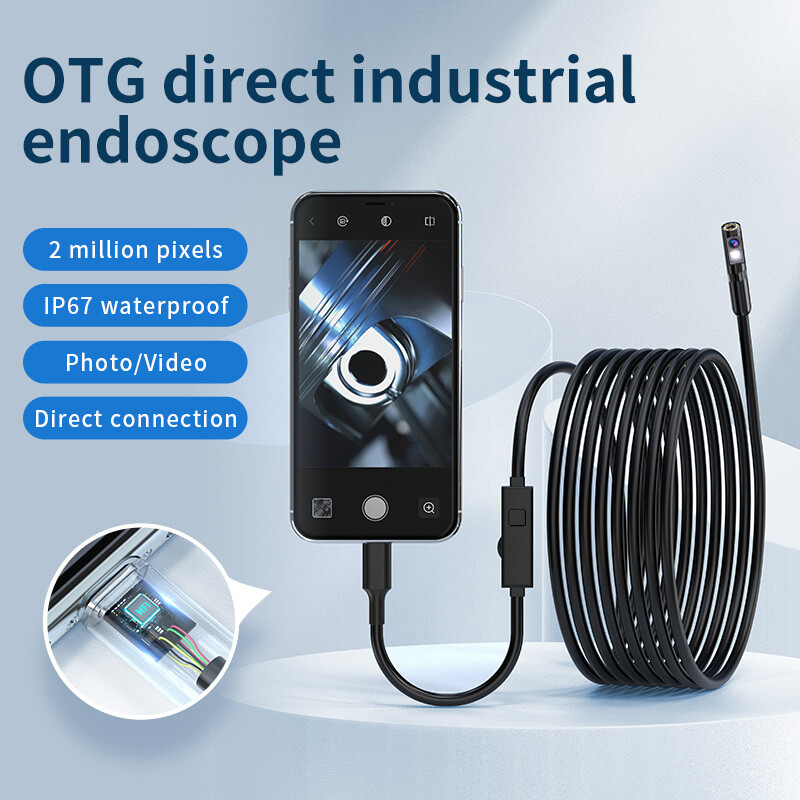 1920P HD Endoscope Borescope 8mm Inspection Snake Camera for iPhone Android iOS