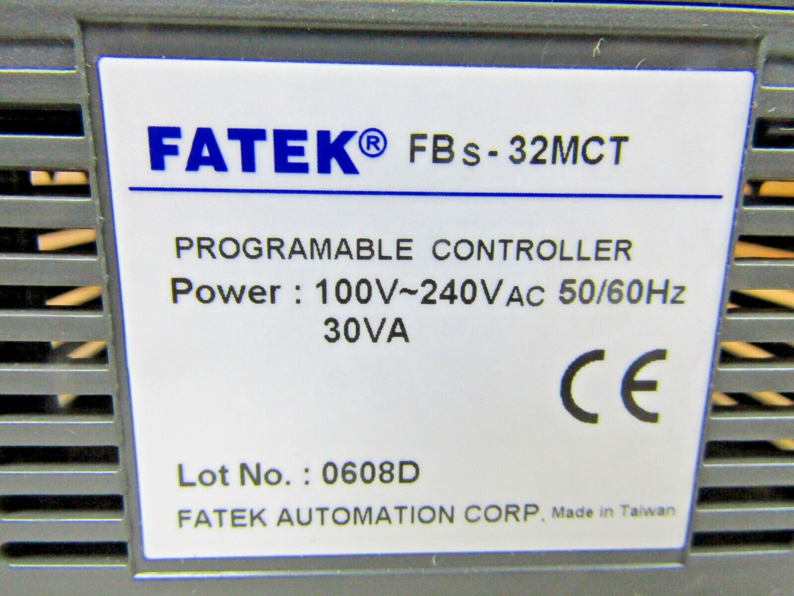 🔥 FATEK FBs-32MCT PROGRAMMABLE CONTROLLER 100-240 VAC 30 VA