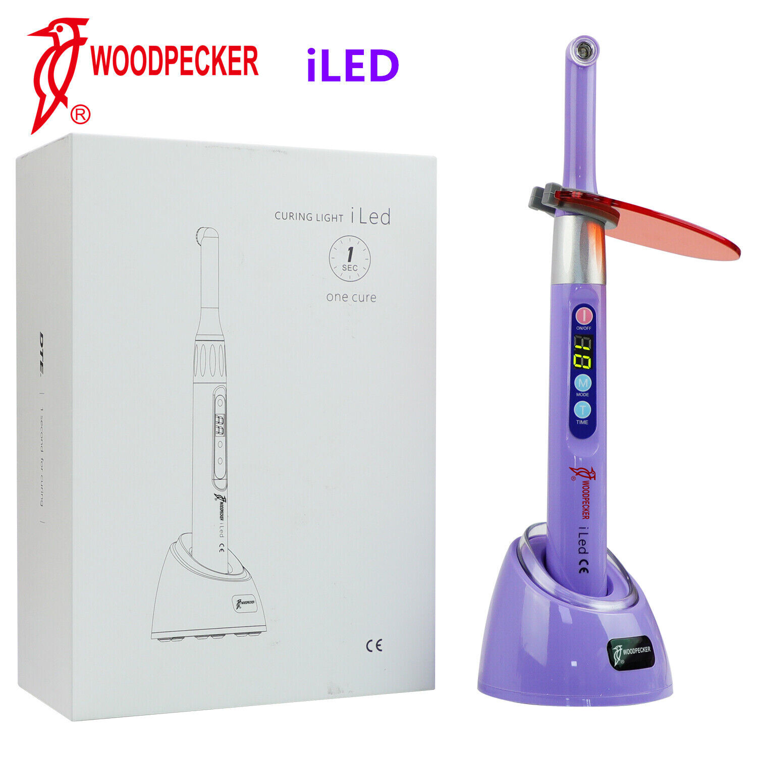 100% Woodpecker Dental iLED Curing Light Lamp Wireless 1Sec Resin Cure 2500MW