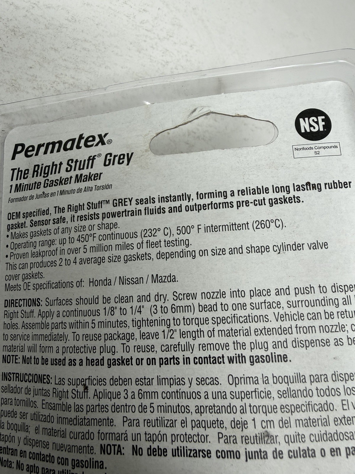 3 pack Permatex 25238 The Right Stuff 1 Minute Grey Gasket Maker, 3 oz