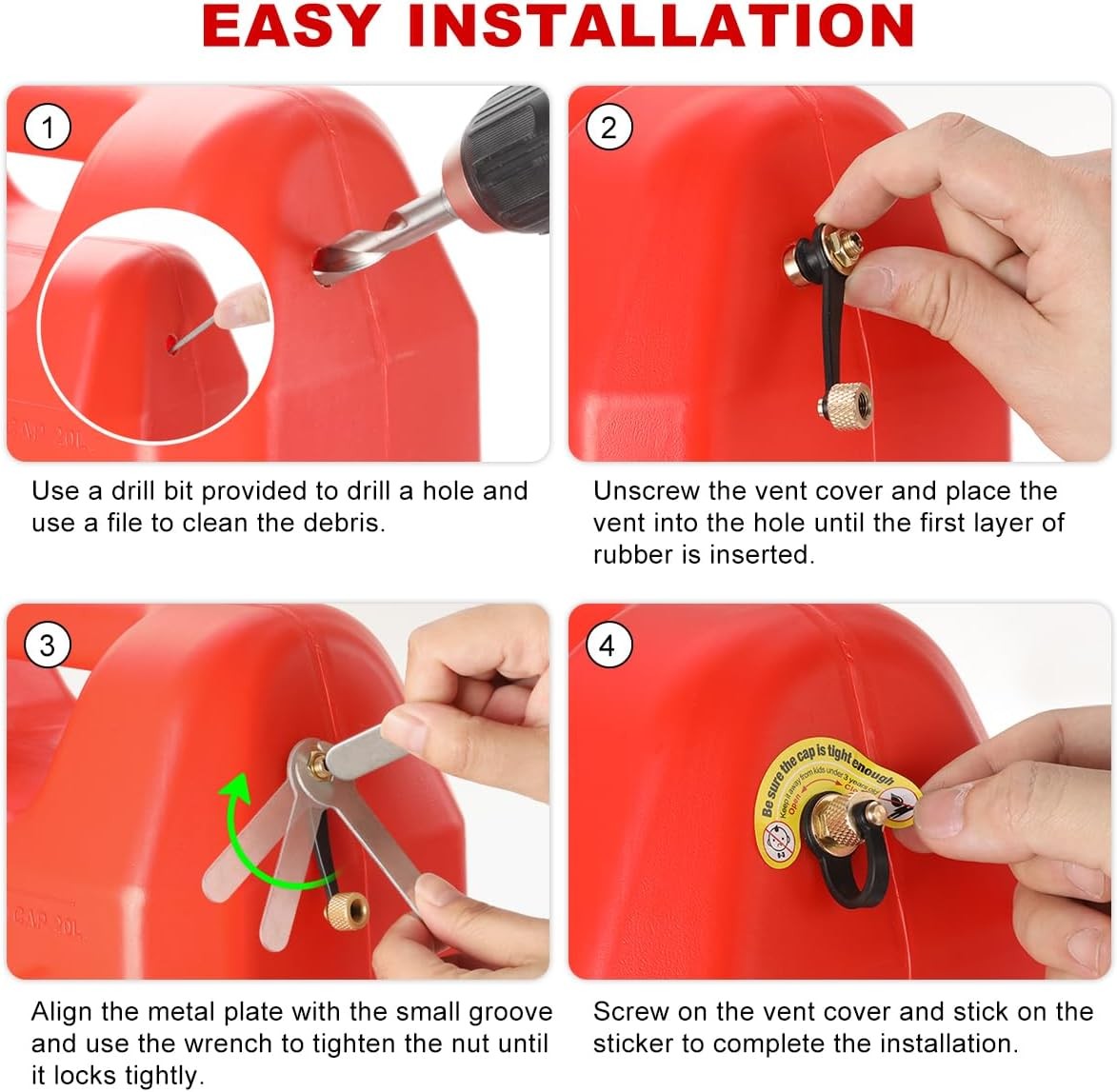 Magicfour Fuel Gas Can Vent Caps, 3 Pack Fuel Gas Tank Vent Caps Gas Can Replace
