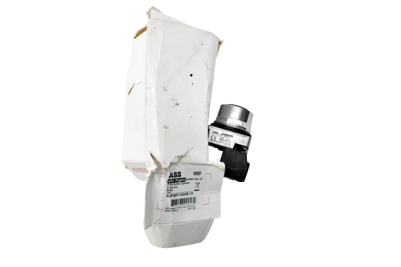 ABB A3PBF1-600B-10 Push Button Operator Black Oil Tight NEMA 4X Made In Mexico