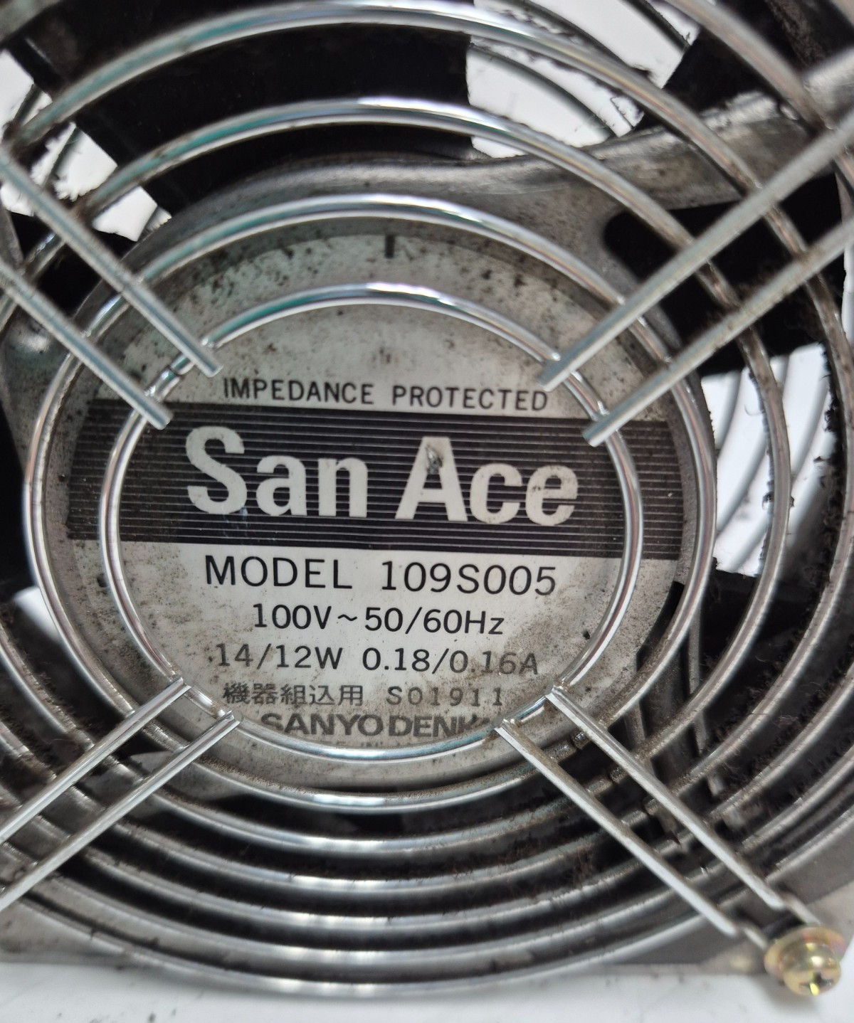 SANYO DENKI COOLING FAN SAN ACE 109S005 100V~50/60Hz, 14/12W, 0.18/0.16A