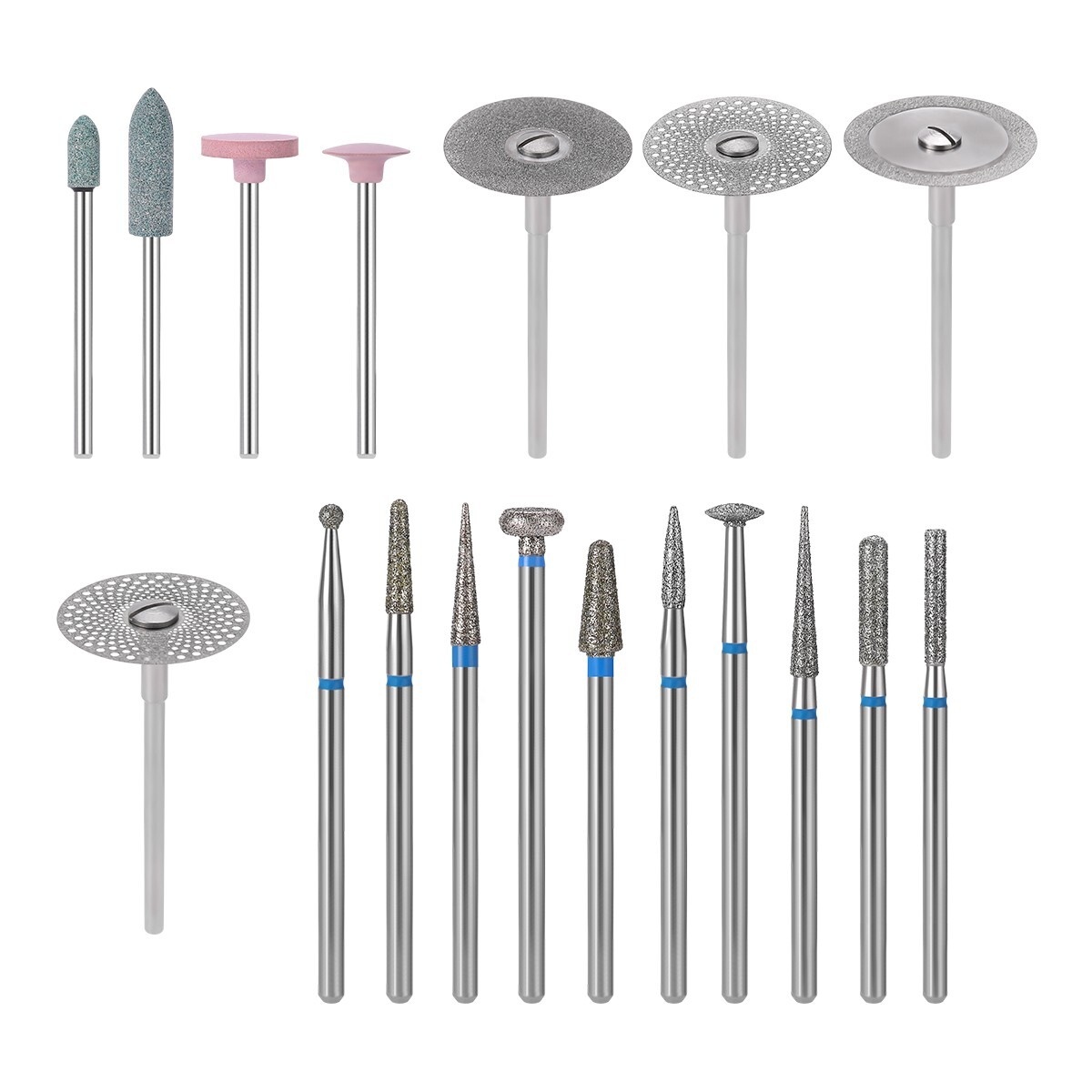 Dental Lab Polishing HP Kit Diamond Burs Brush For Ceramics Porcelain Grinding