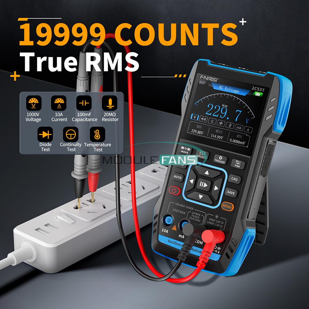 FNIRSI 2C53T Upgrade Handheld Digital Oscilloscope Multimeter Signal Generator