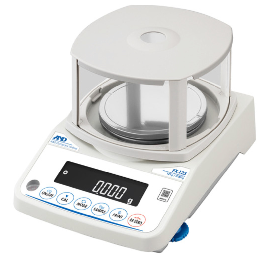 A&D FX-123 Analytical Balance 122g x 0.001g RS-232 Made in Japan – No Grain Unit