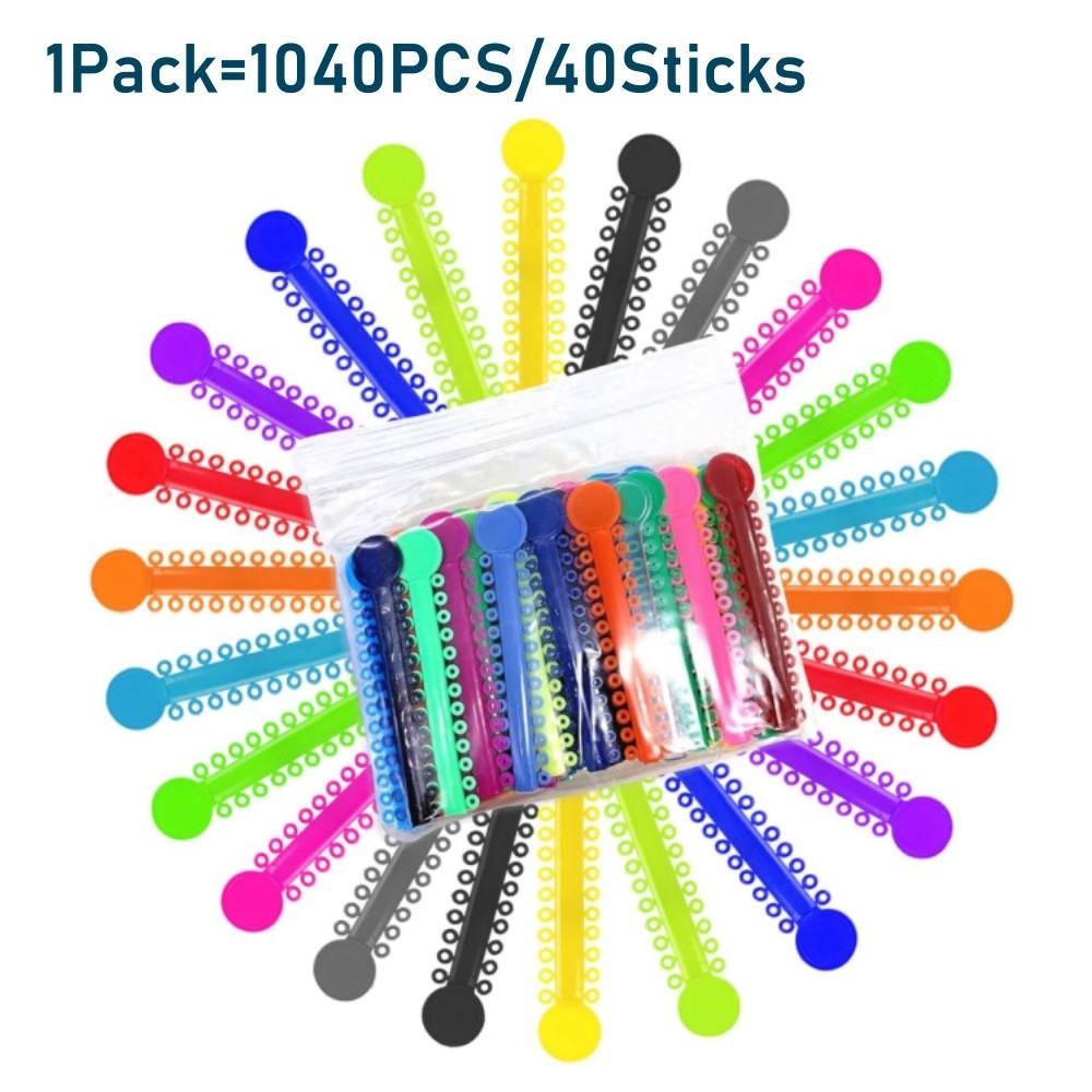 Dental Orthodontic Ligature Ties Elastic Rubber Bands Single/Double Colors USA