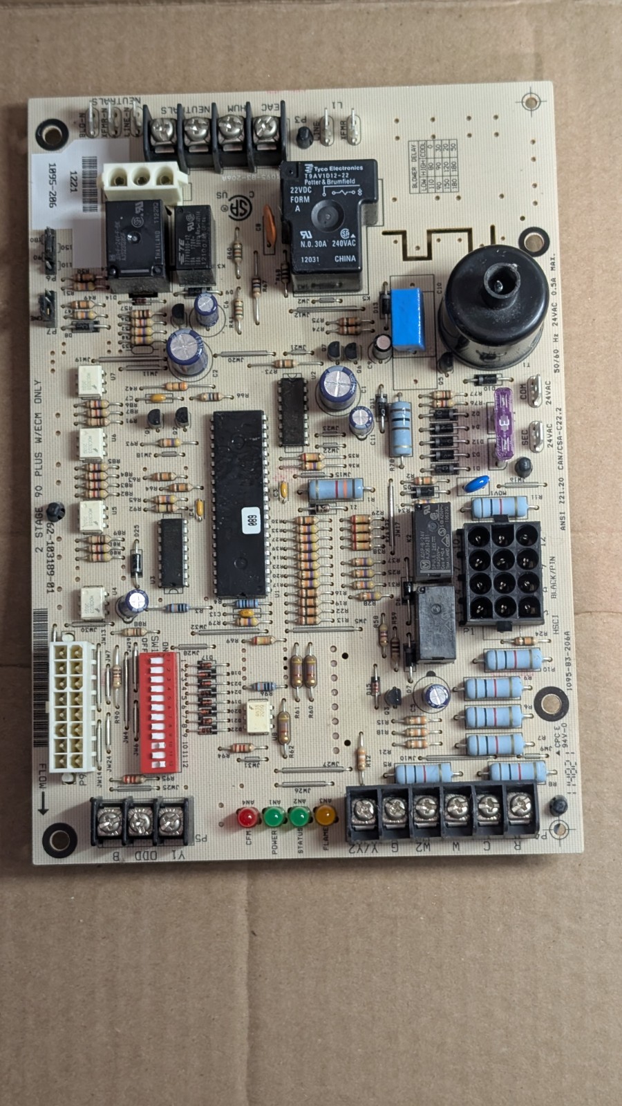 1095-206 Rheem Ruud Weather King 62-103189-01 Furnace Control Board Tested