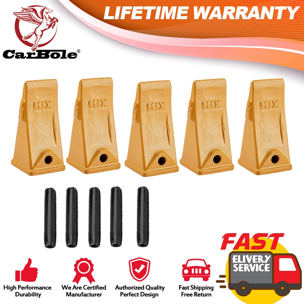5Packs X156 Mini Excavator Bucket Teeth for Skid Steer and Mini Excavators
