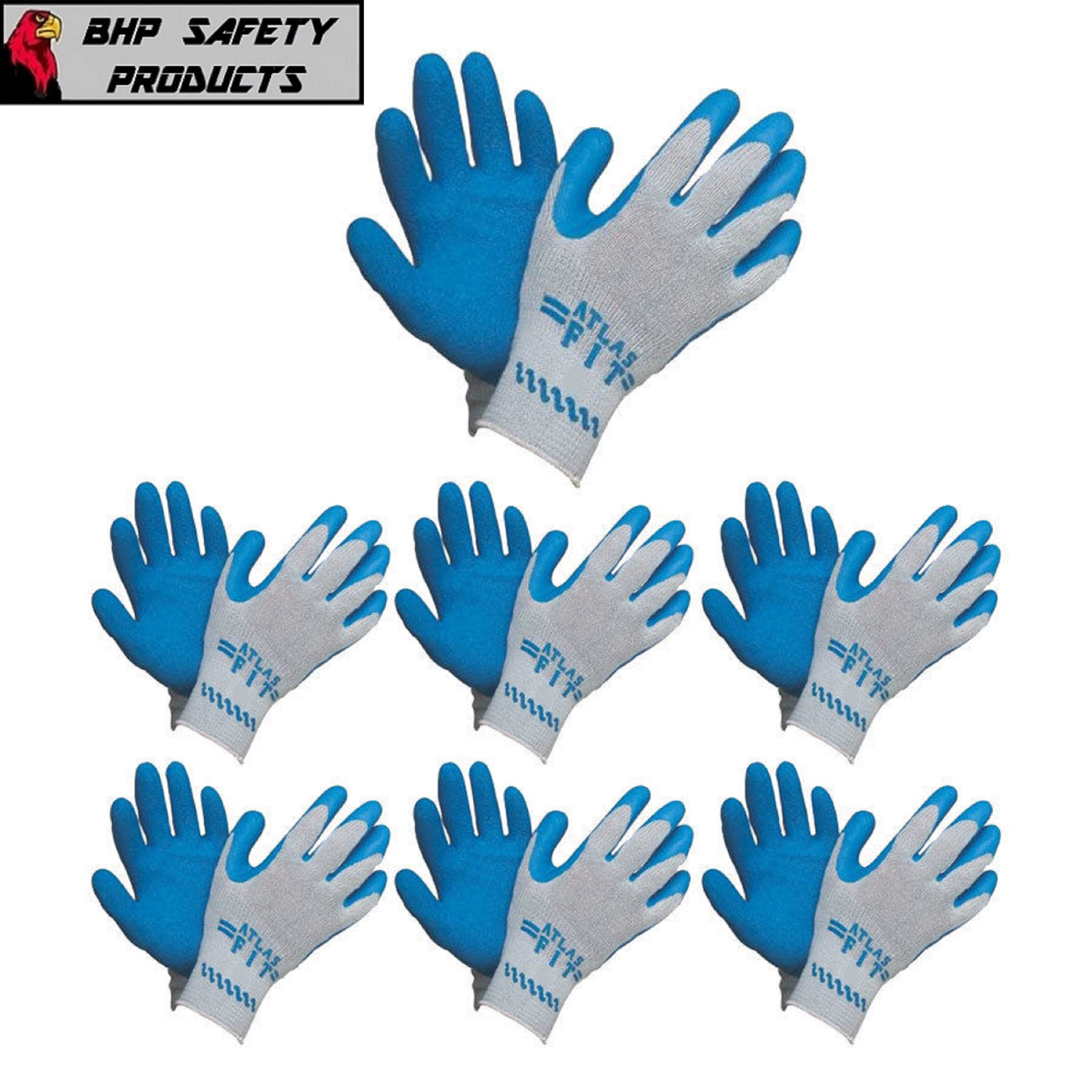 SHOWA ATLAS 300 LATEX RUBBER PALM DIPPED WORK GLOVES BLUE, GENERAL PURPOSE