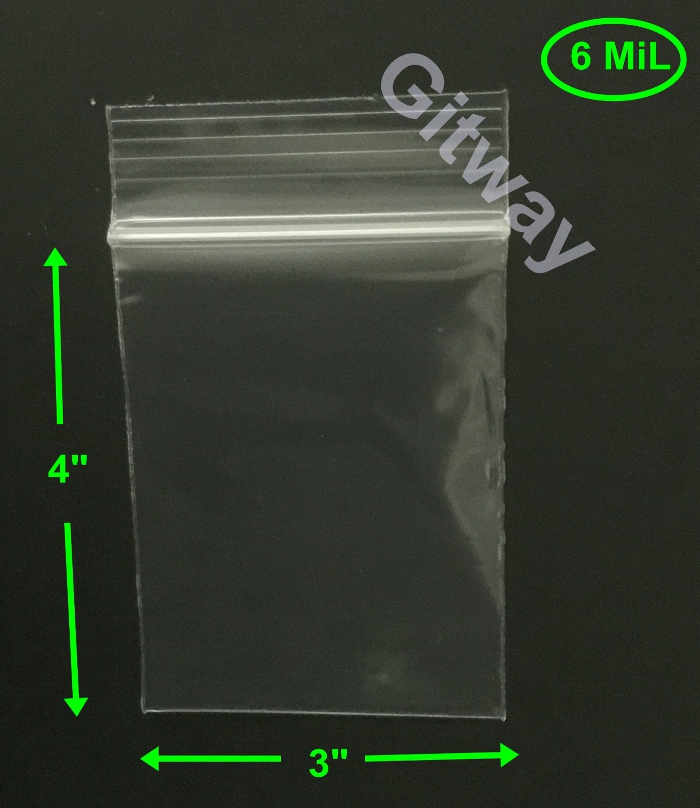 3″ x 4″ Heavy Duty 6 MIL Resealable Zip Seal Lock 3×4″ 6 ML Clear Plastic Bags