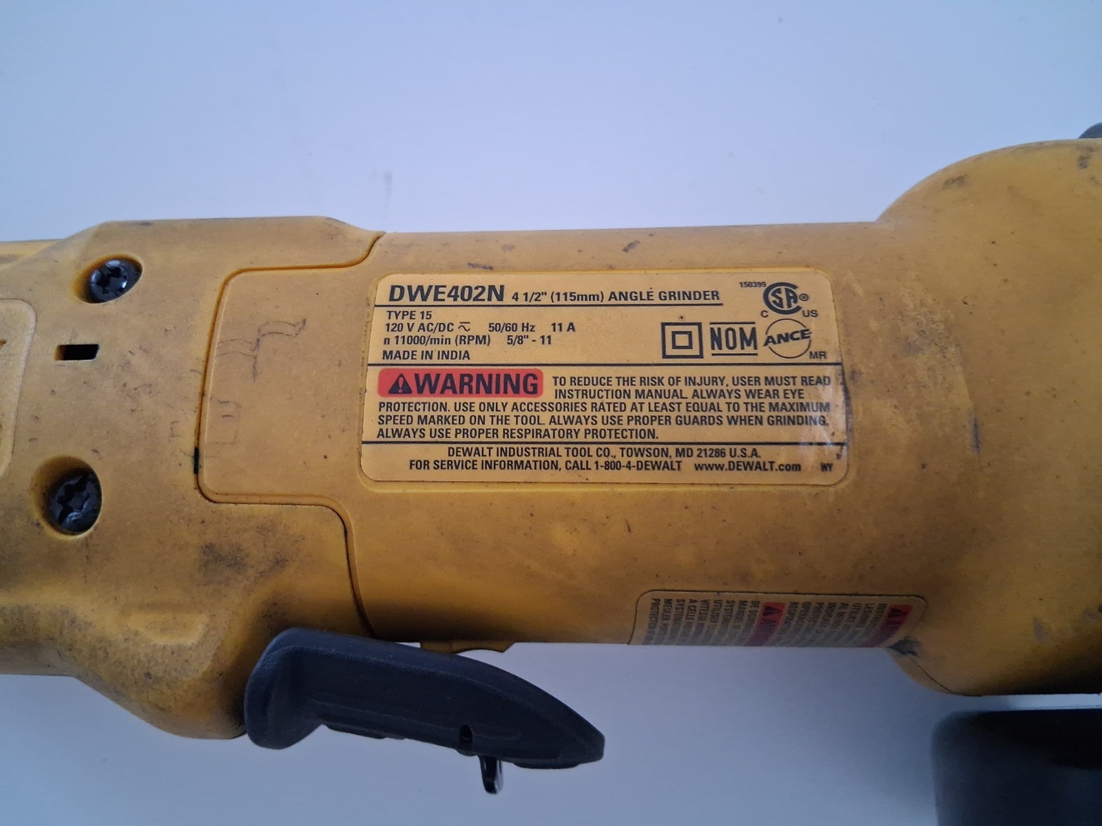 Dewalt DWE402N Corded Electric Hand Held Angle Grinder Tool