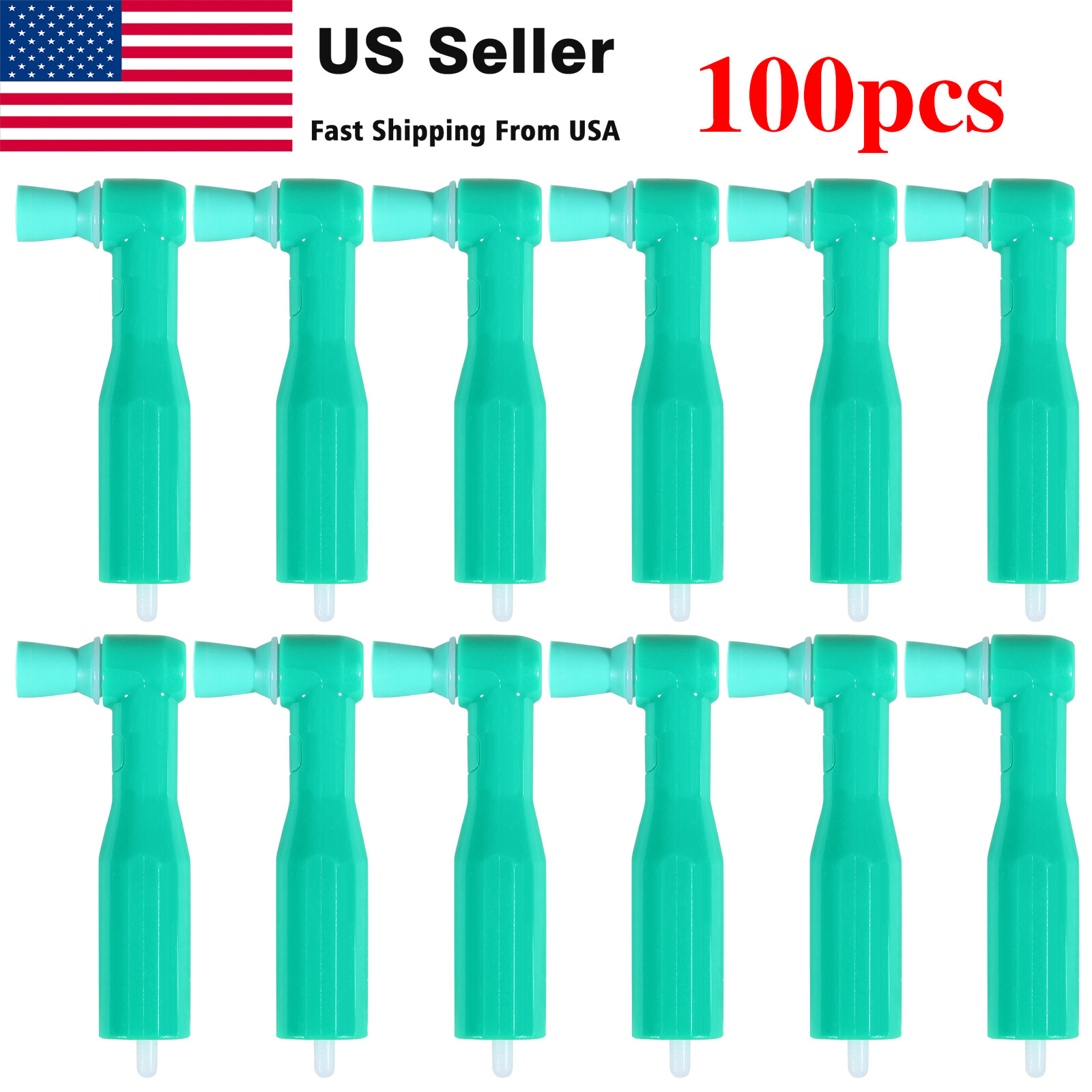 Dental Disposable Prophy Angles Soft Cup Latex Free Right Angle 90° Angle Green