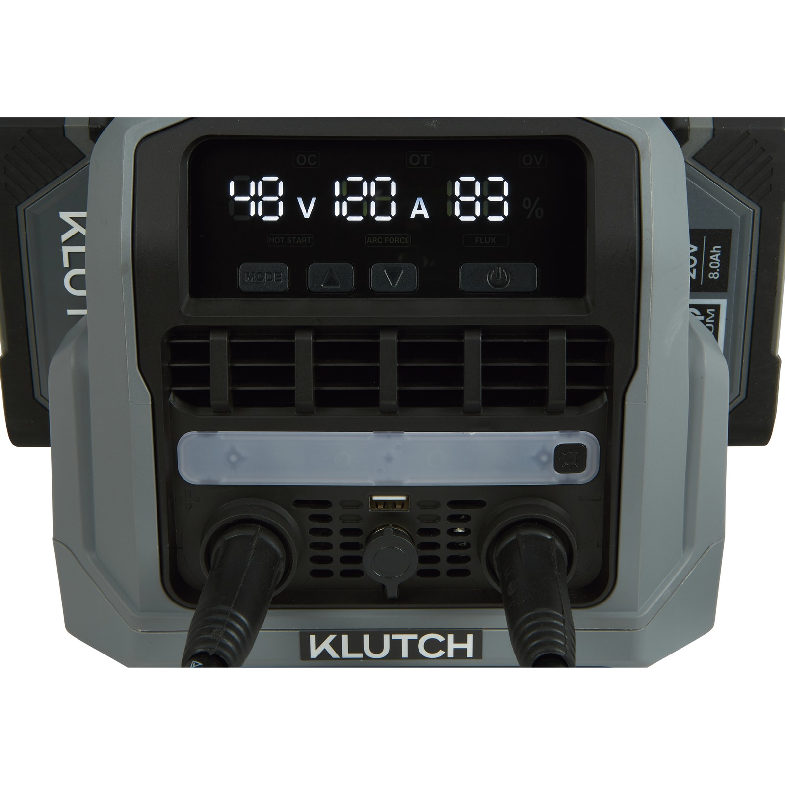 Klutch Cordless Welder Kit, KLiQ 20V, 200 Amps, 4-Pack 8.0Ah Batteries,