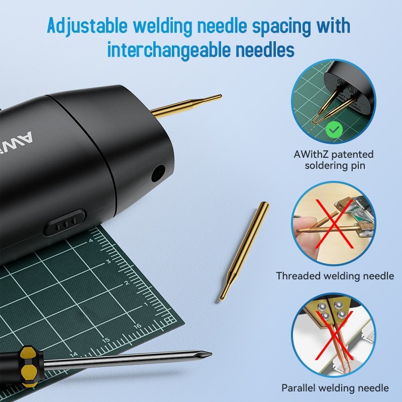 AWithZ Handheld Spot Welder 11/90 Gears Auto/Manual for 18650 Battery DIY Tool