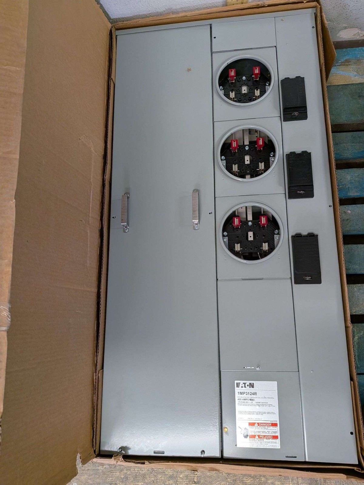 EATON METER STACK PACK 1MP3124R 400 AMP 120V240V 3R 125 AMP 3 BASE SOCKETS