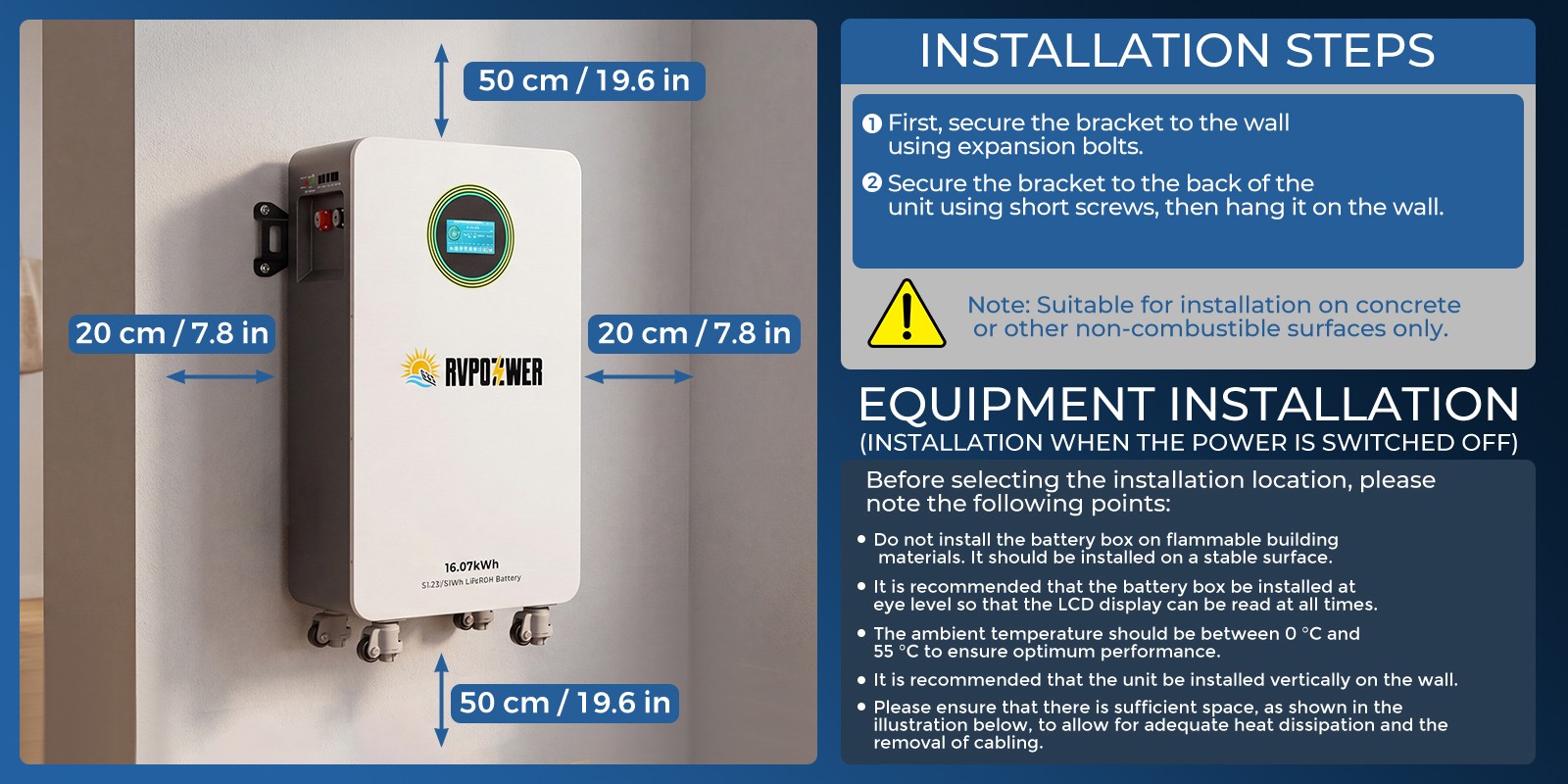 48V 314AH 16.07kWh Lithium Battery LiFePO4 Vertical Standing RV Solar Backup UPS