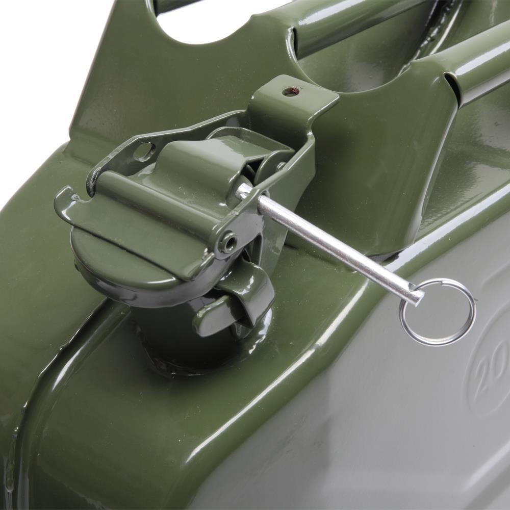 Practical Fuel Can 5 Gal 20 L Green Steel Gasoline Gas Fuel Tank Emergency
