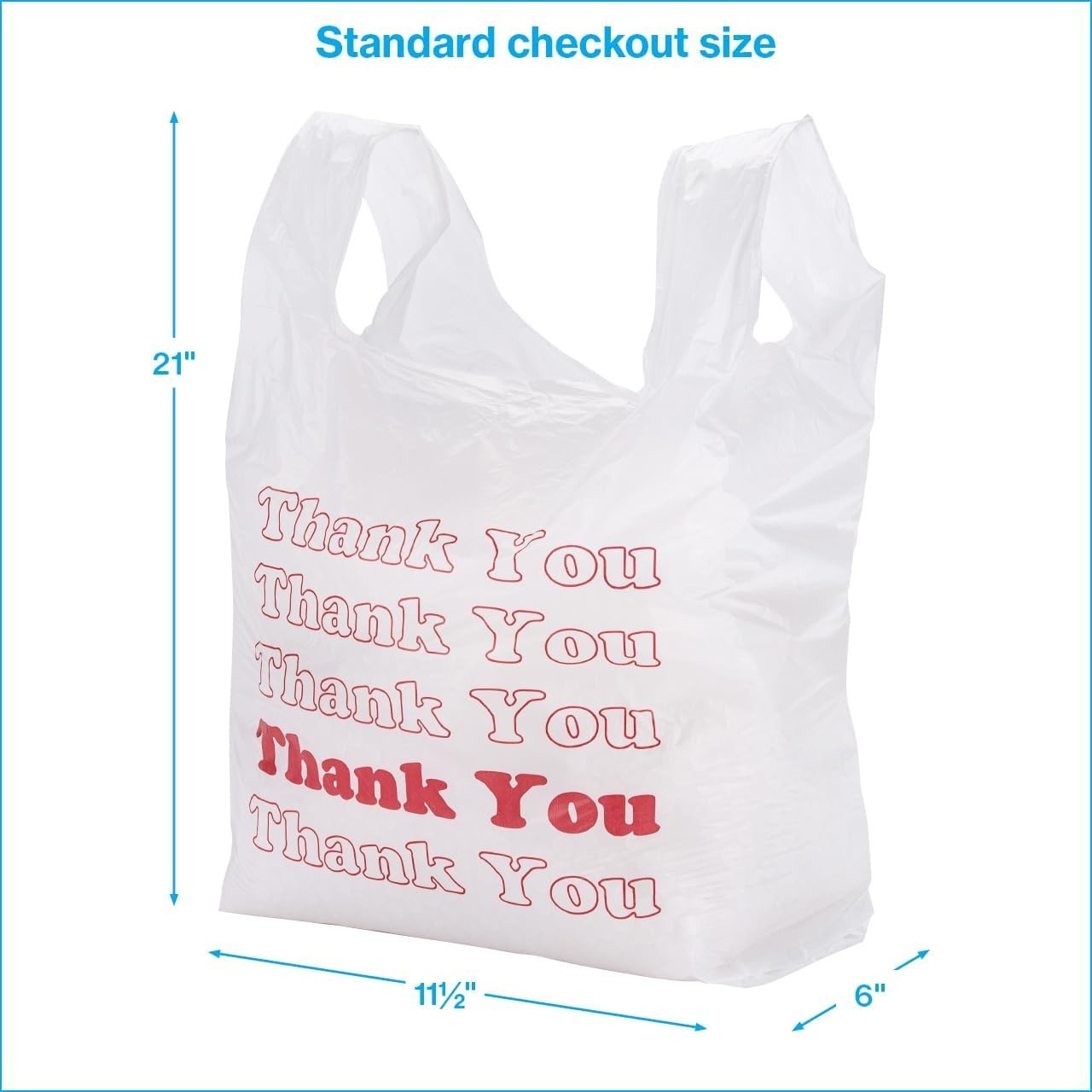 Durable HDPE Thank You Bags 100-count – Standard Size for Convenience & Quality