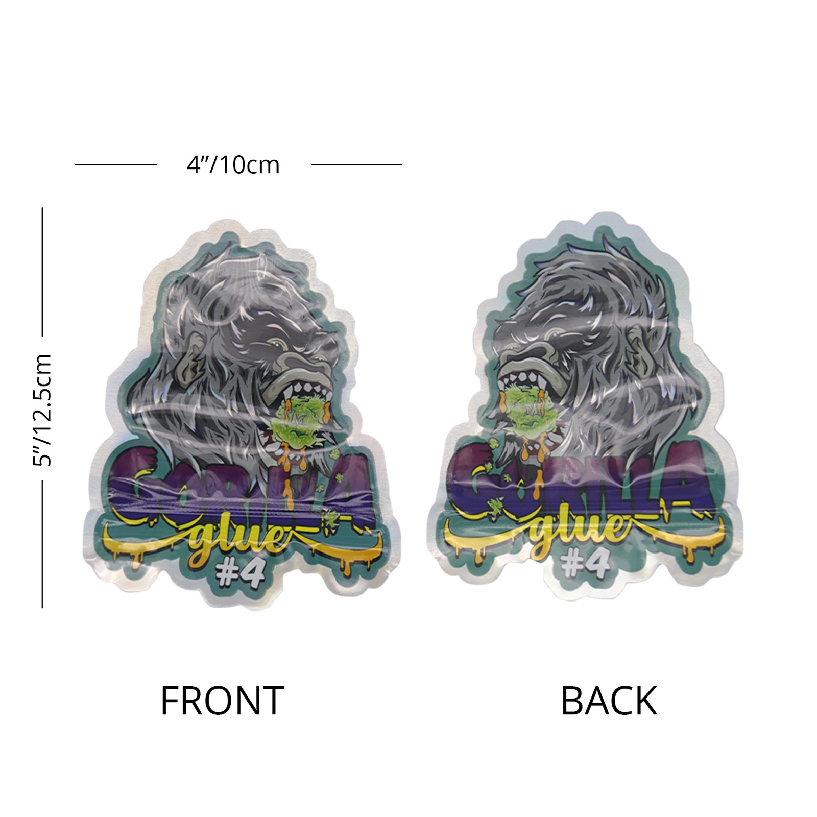 100 pcs Cartoon Shapes Mylar Bags Zip Seal Bags Resealable Candy Baggies 3.5g