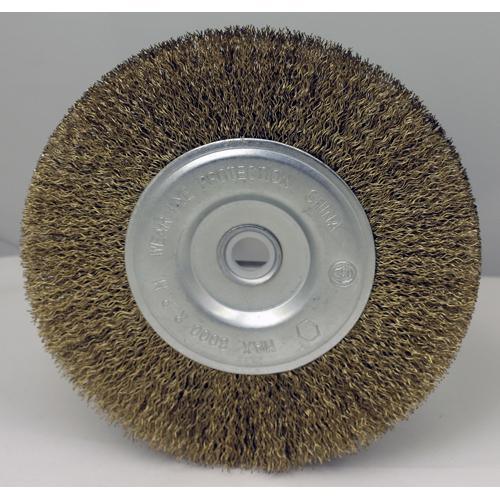 6″ Brass Coated Wire Bench Wheel; 1/2 or 5/8 AH
