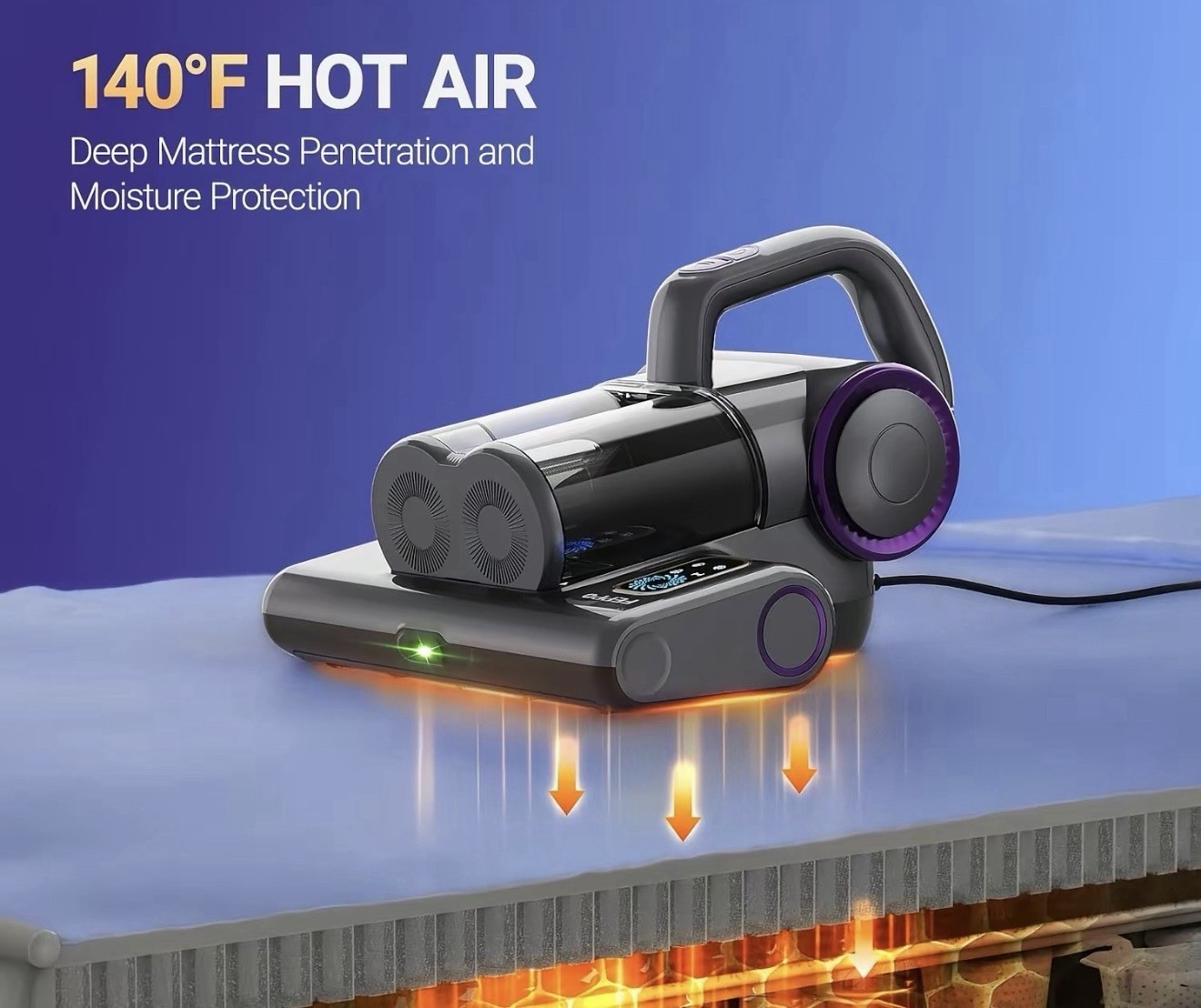 FEIPAO Corded Handheld Vacuum, UV-C Light, HEPA Filter, Bagless 0.5L