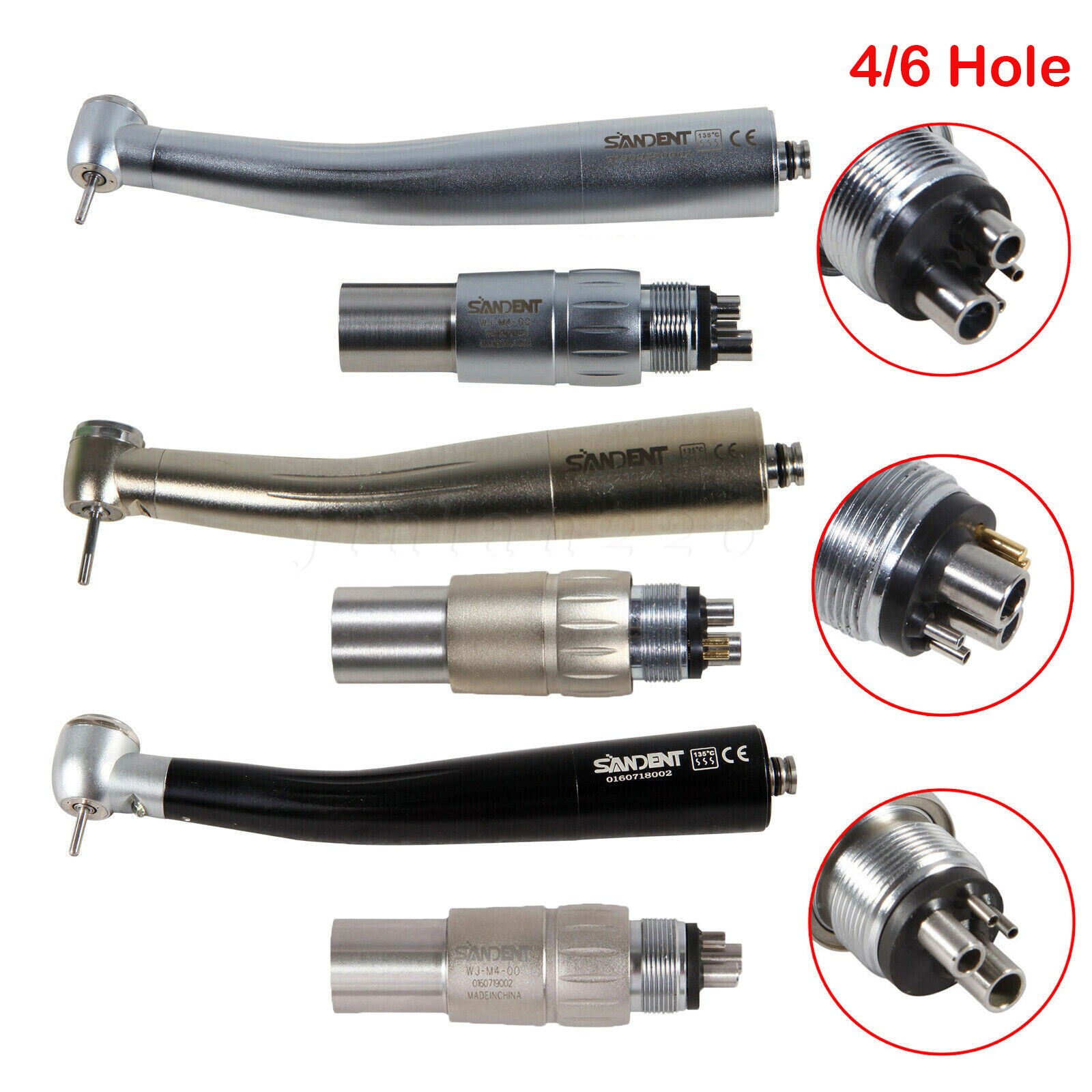 NSK Style Dental High Speed/E-generator/Fiber Optic LED Handpiece 4/6H Coupler