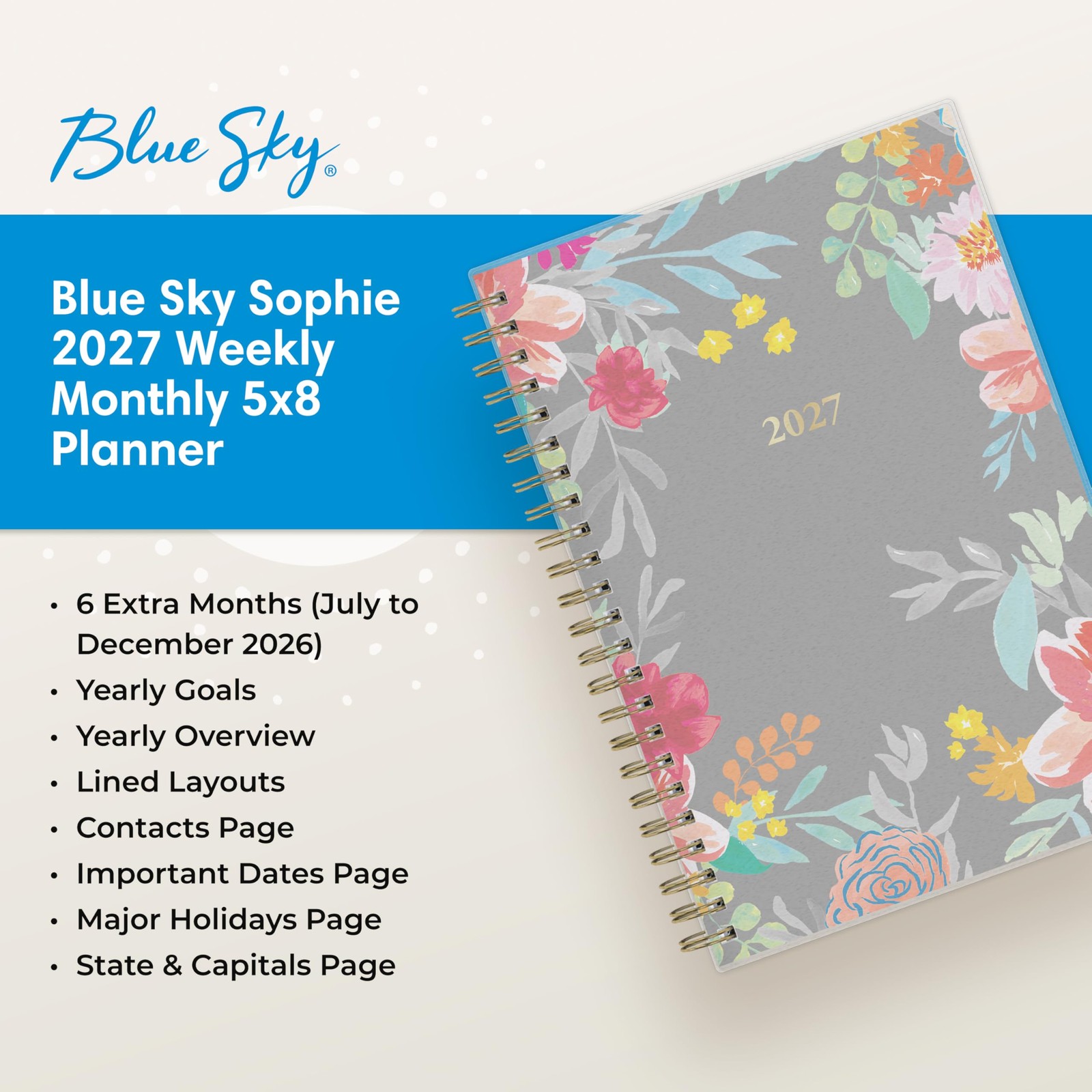 2027 Weekly and Monthly Planner Calendar, January 2027 – December 2027, 5″ X 8″,