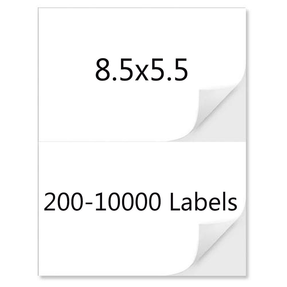 8.5 X 5.5 Shipping Labels Half Sheet Self Adhesive Direct Corner Address Mailing