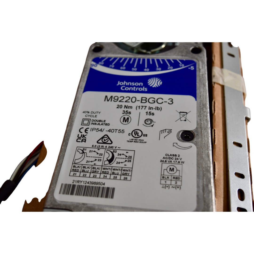 NEW Johnson Controls M9220-BGC-3 Spring Return Damper Actuator 24V 20Nm 177 in-l